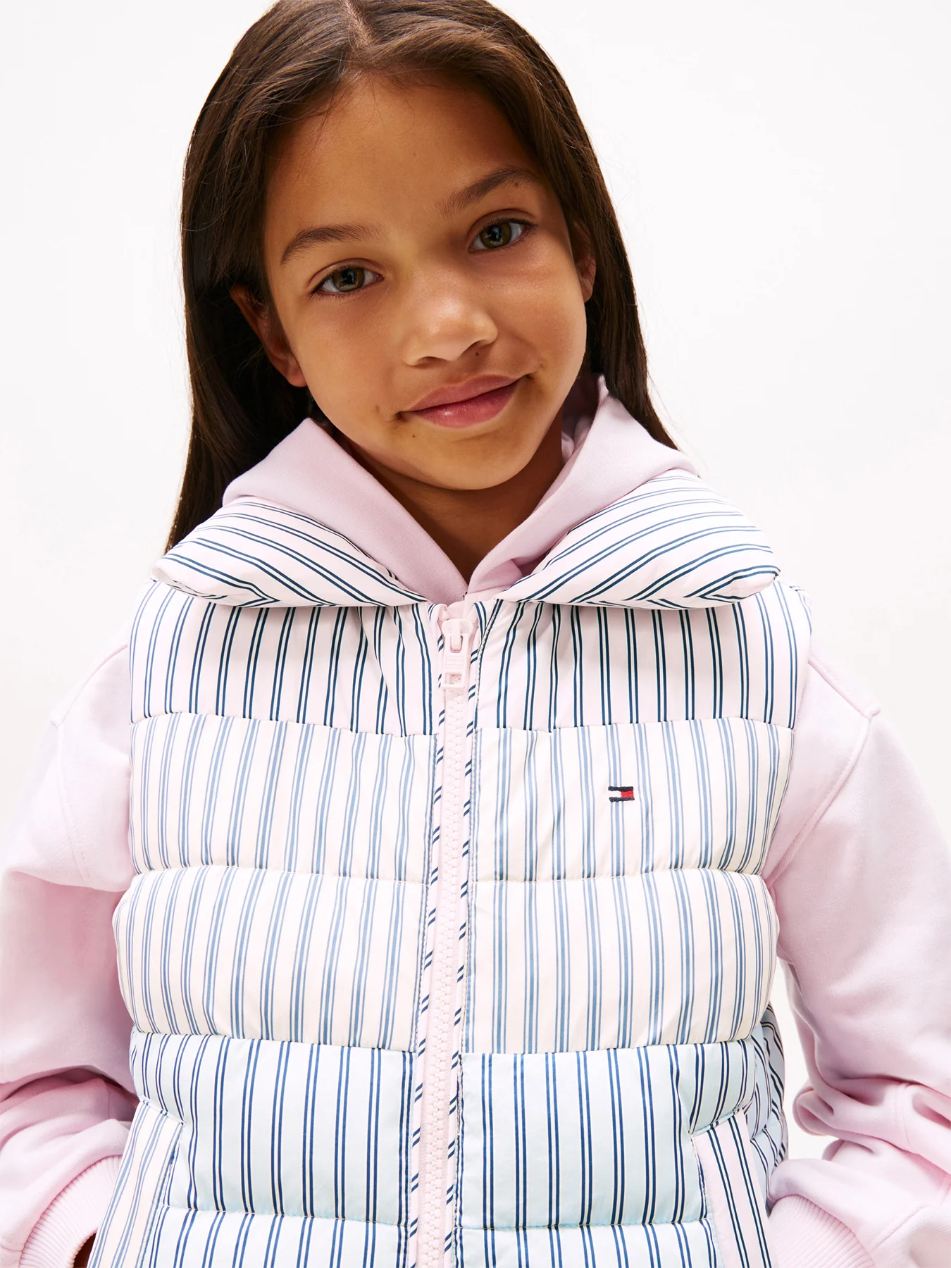 Mixed Stripe Relaxed Quilted Gilet - Image 5