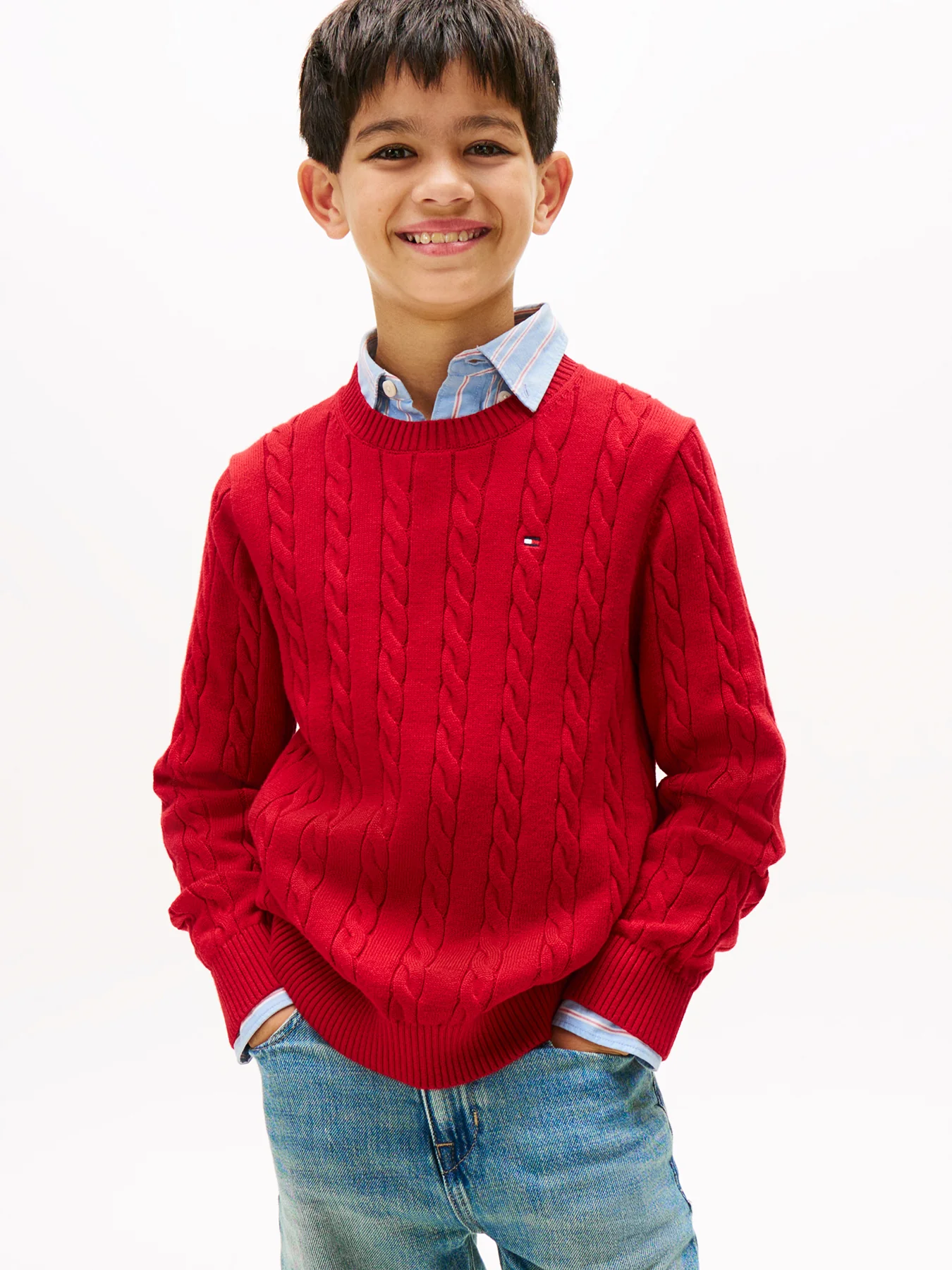 Cable Knit Crew Neck Jumper - Image 2