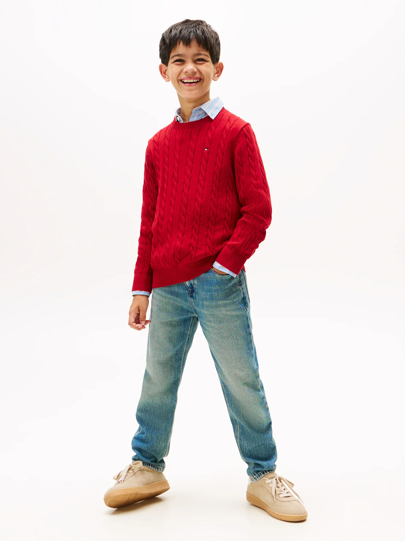 Cable Knit Crew Neck Jumper - Image 4