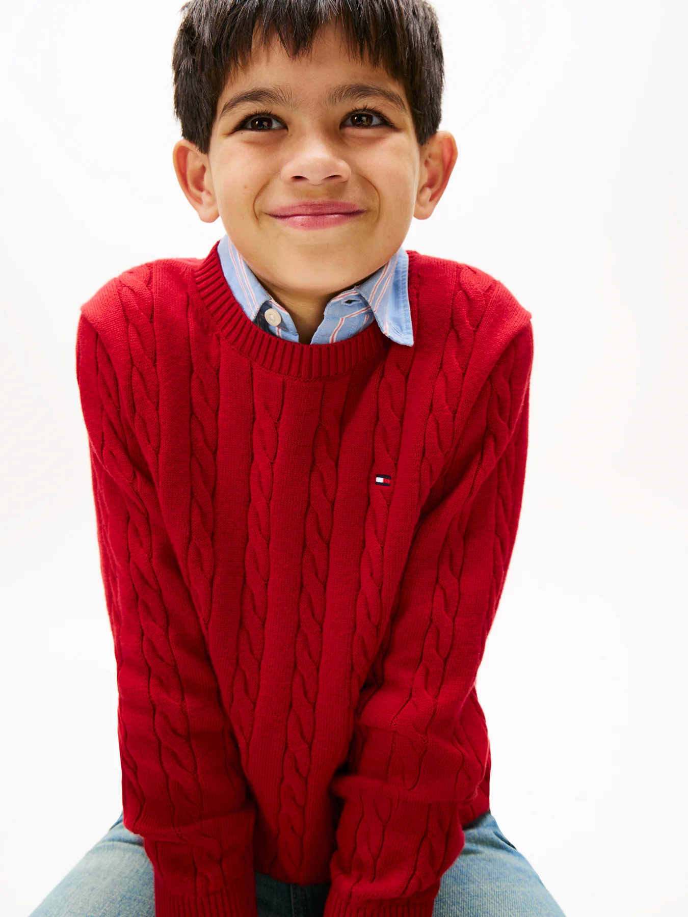Cable Knit Crew Neck Jumper - Image 5