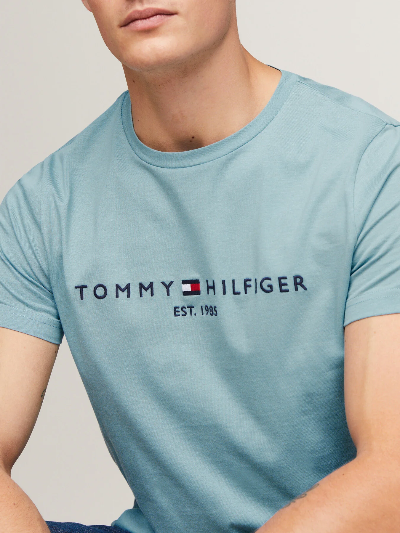 Logo Embroidery Slim Fit T-Shirt - Image 4