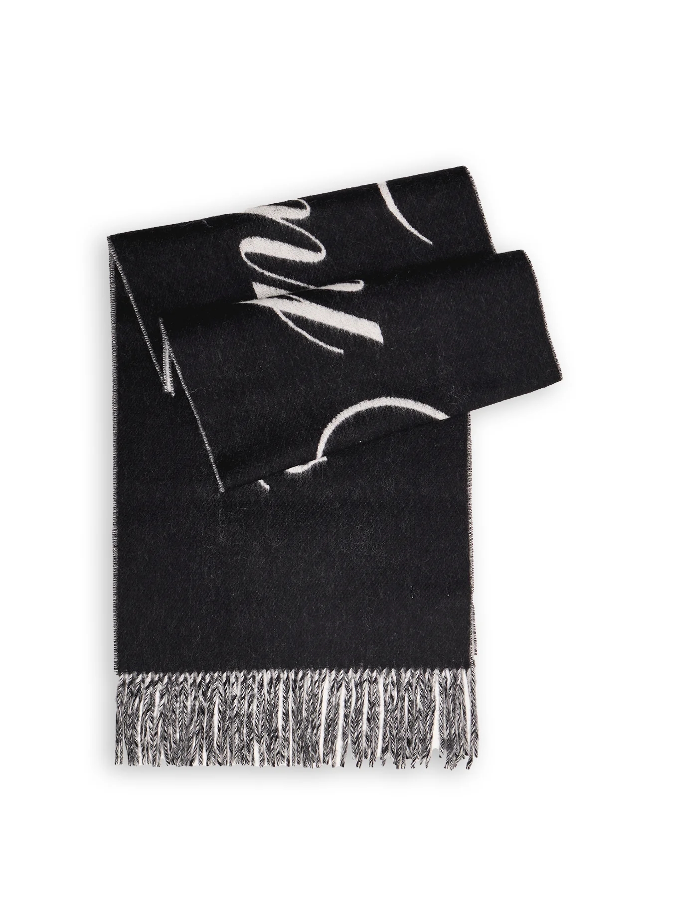 Script Logo Soft Knit Scarf Black