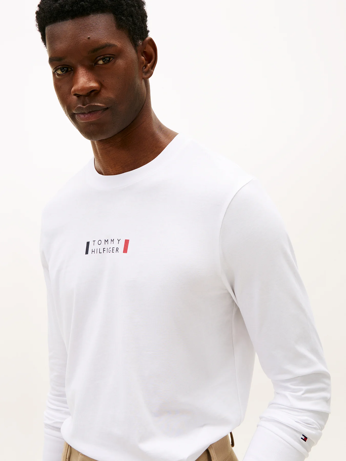Long Sleeve Logo T-Shirt White - Image 3
