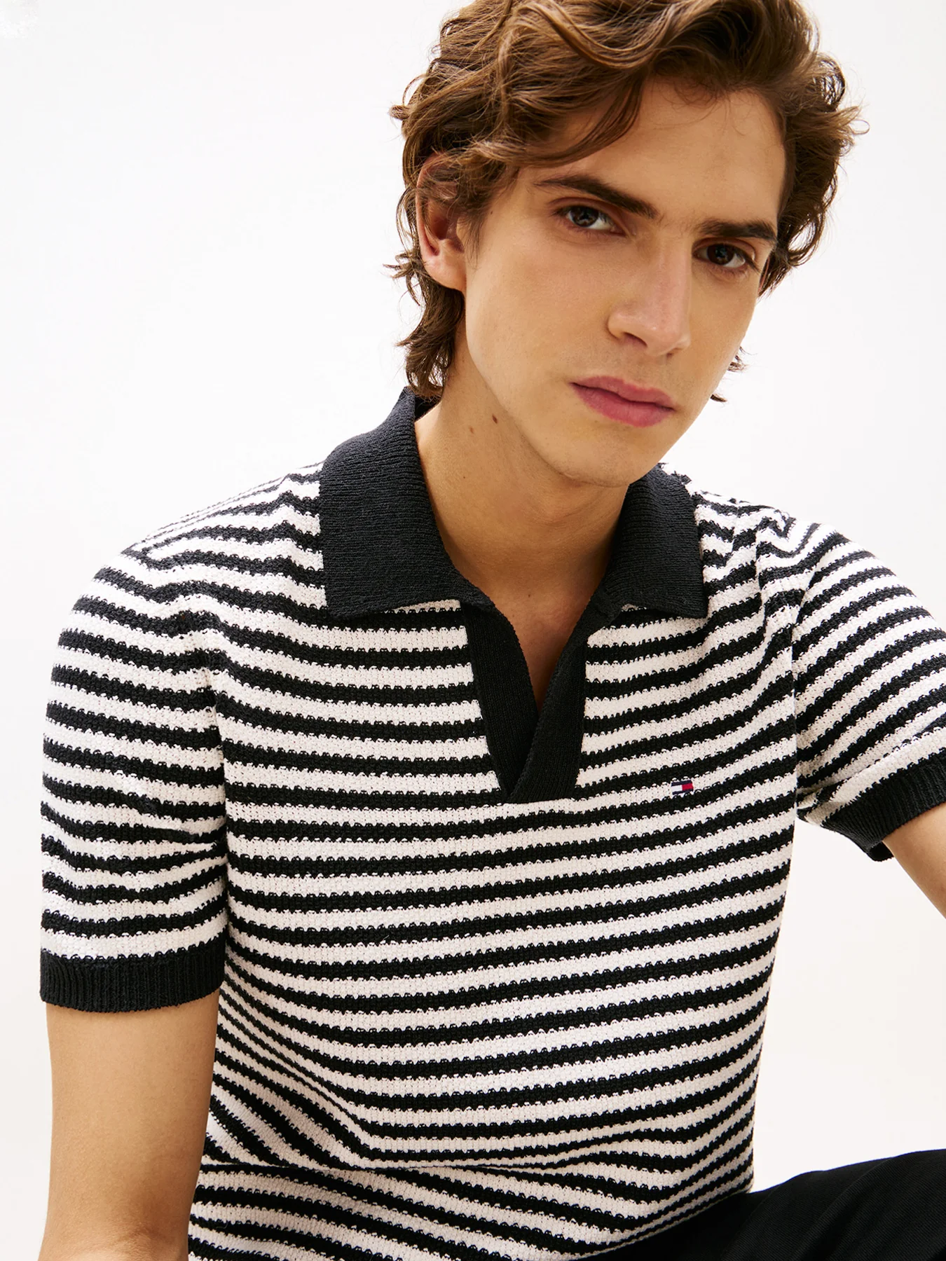 Textured Knit Polo Shirt - Image 5