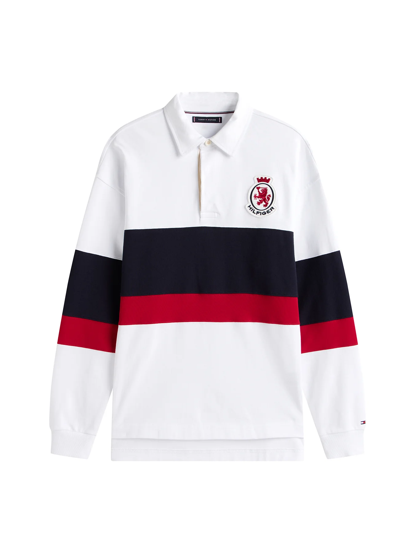 TH Crest Appliqué Relaxed Rugby Shirt White