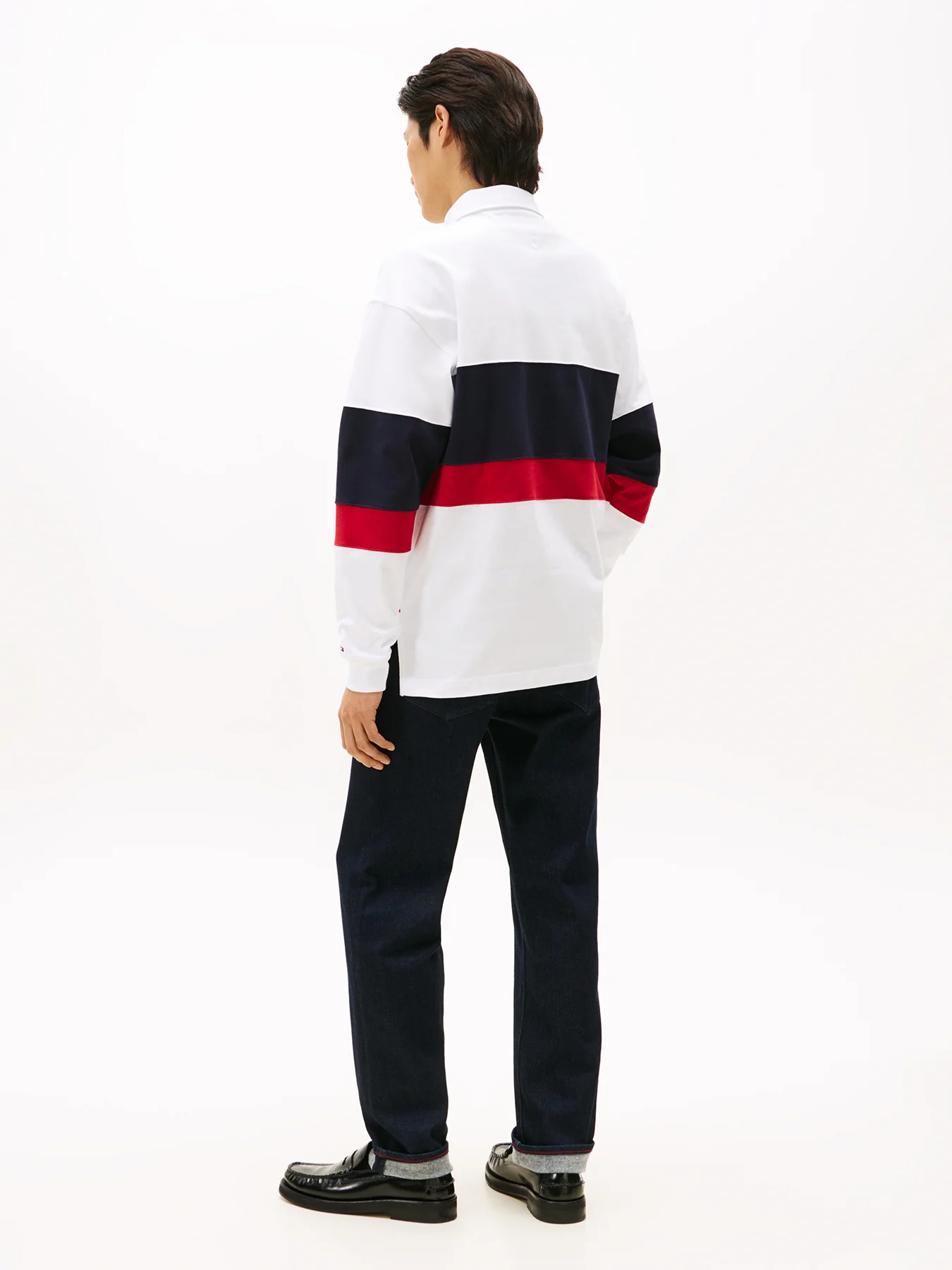 TH Crest Appliqué Relaxed Rugby Shirt White - Image 3
