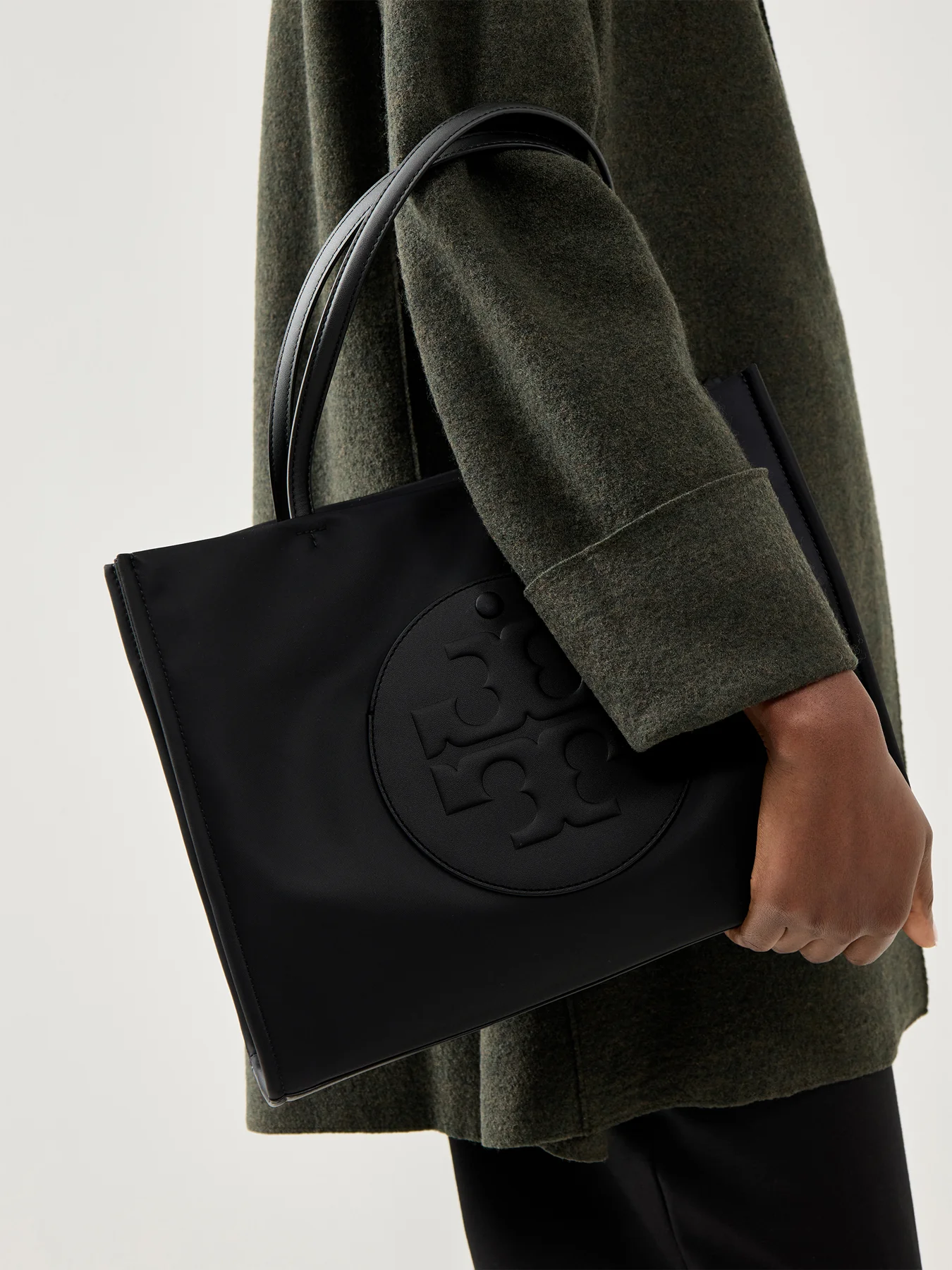 Ella Small Nylon Tote Black - Image 2