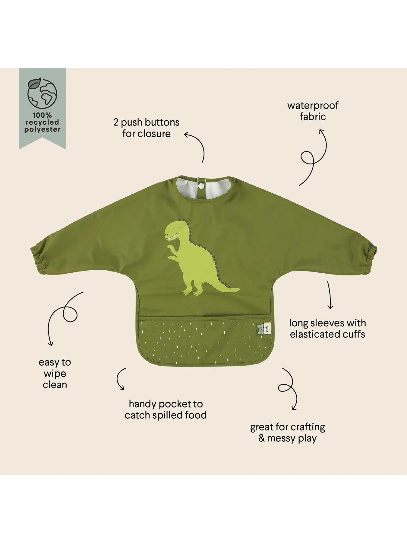 Mr Dino Waterproof Bib - Image 3