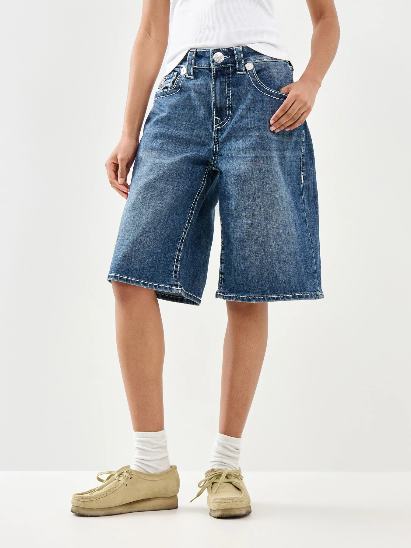 Baggy Denim Jort Big T Flap - Image 4