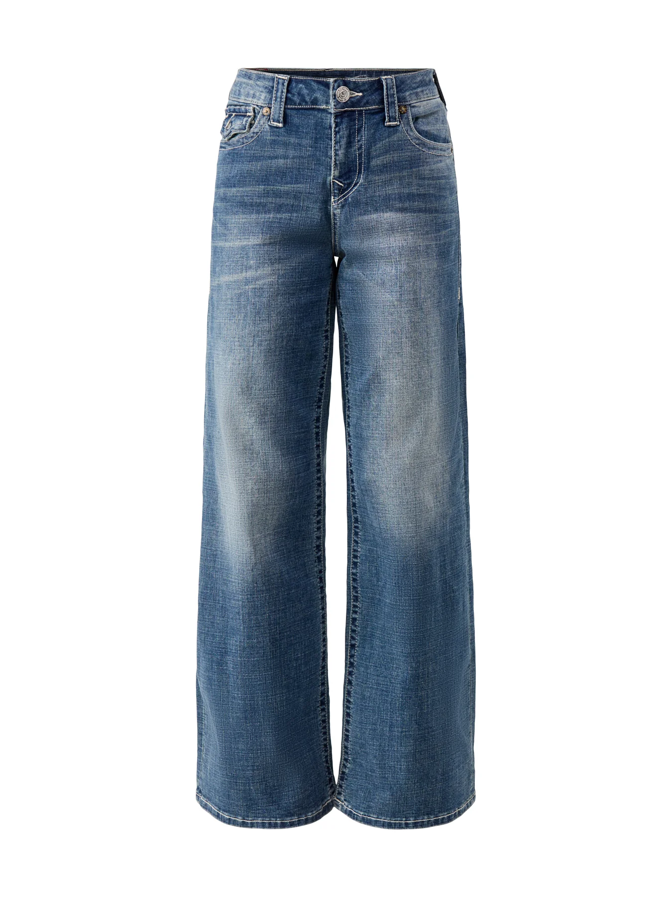 Baggy Flap Denim Trousers Blue