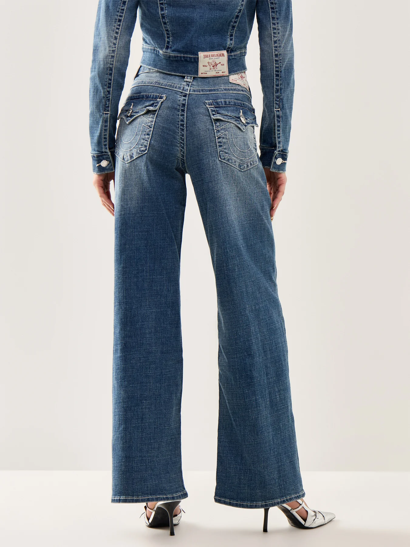 Baggy Flap Denim Trousers Blue - Image 5