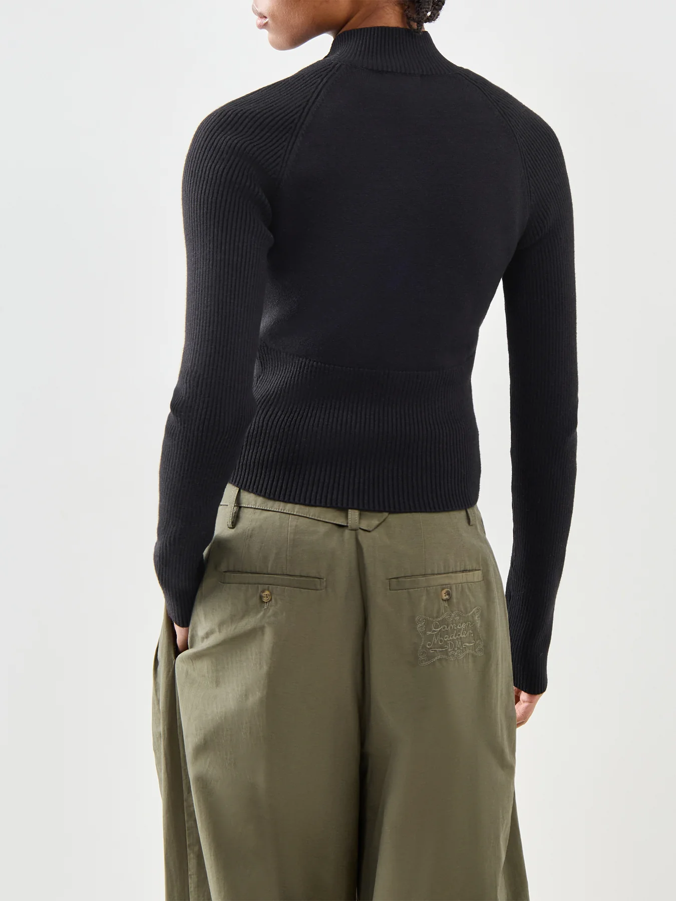 Crystal Zip Up Sweater Black - Image 5
