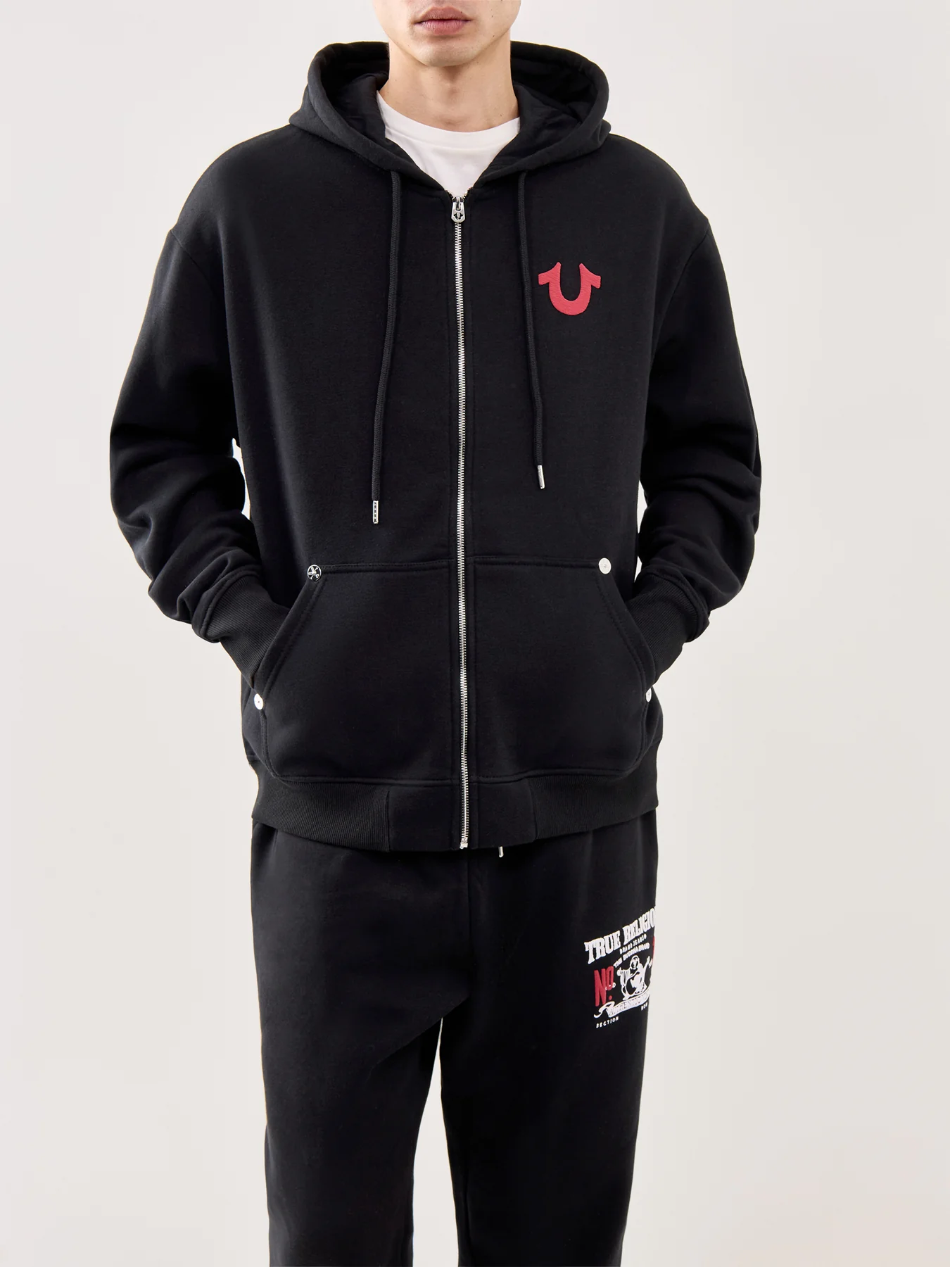 Number One Zip Hoodie Black - Image 4