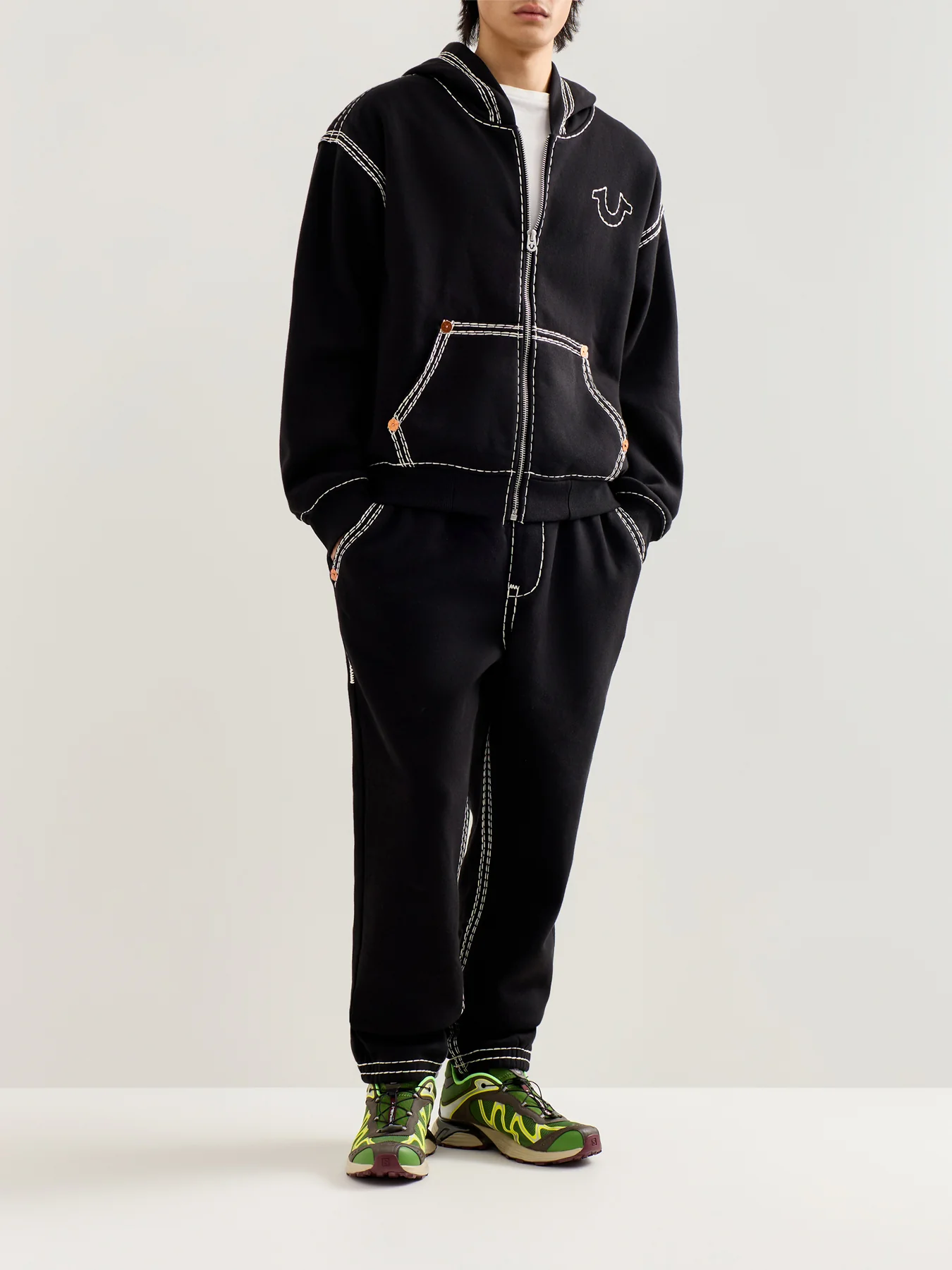 Super Qt Cinched Zip Up Hoodie Black - Image 2