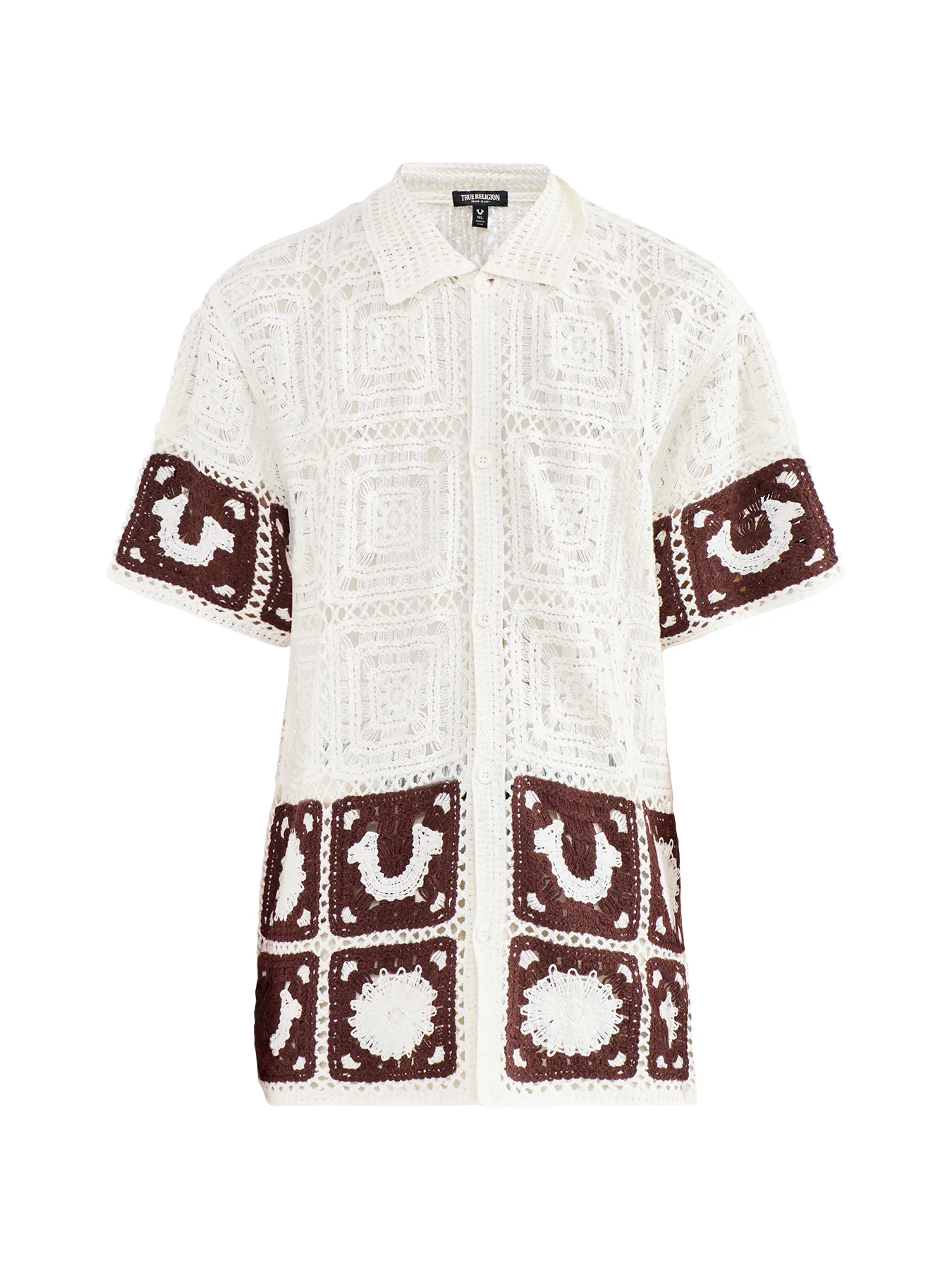 Crochet Knit Shirt White