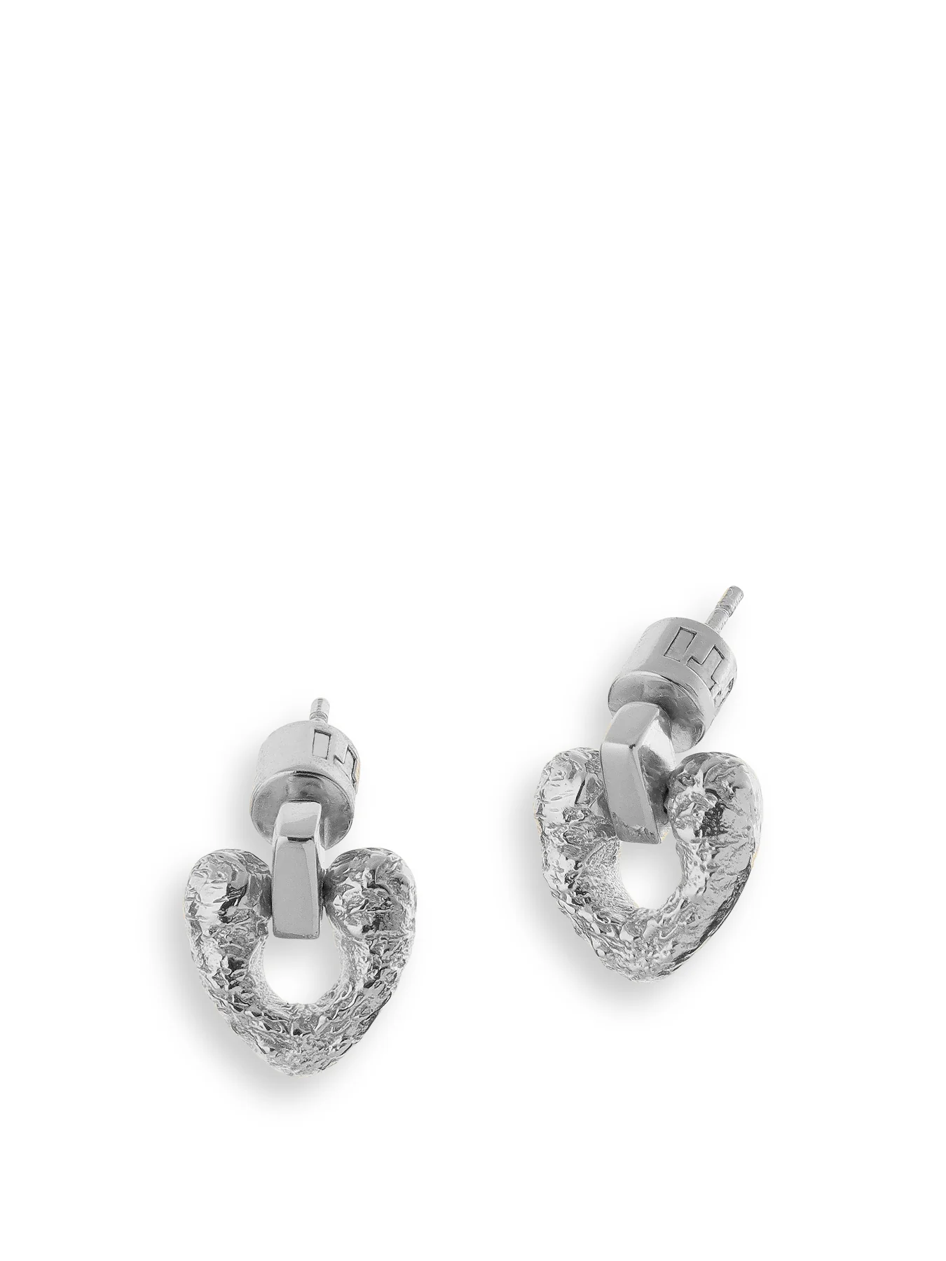 Amity Heart Drop Earrings Silver - Image 2