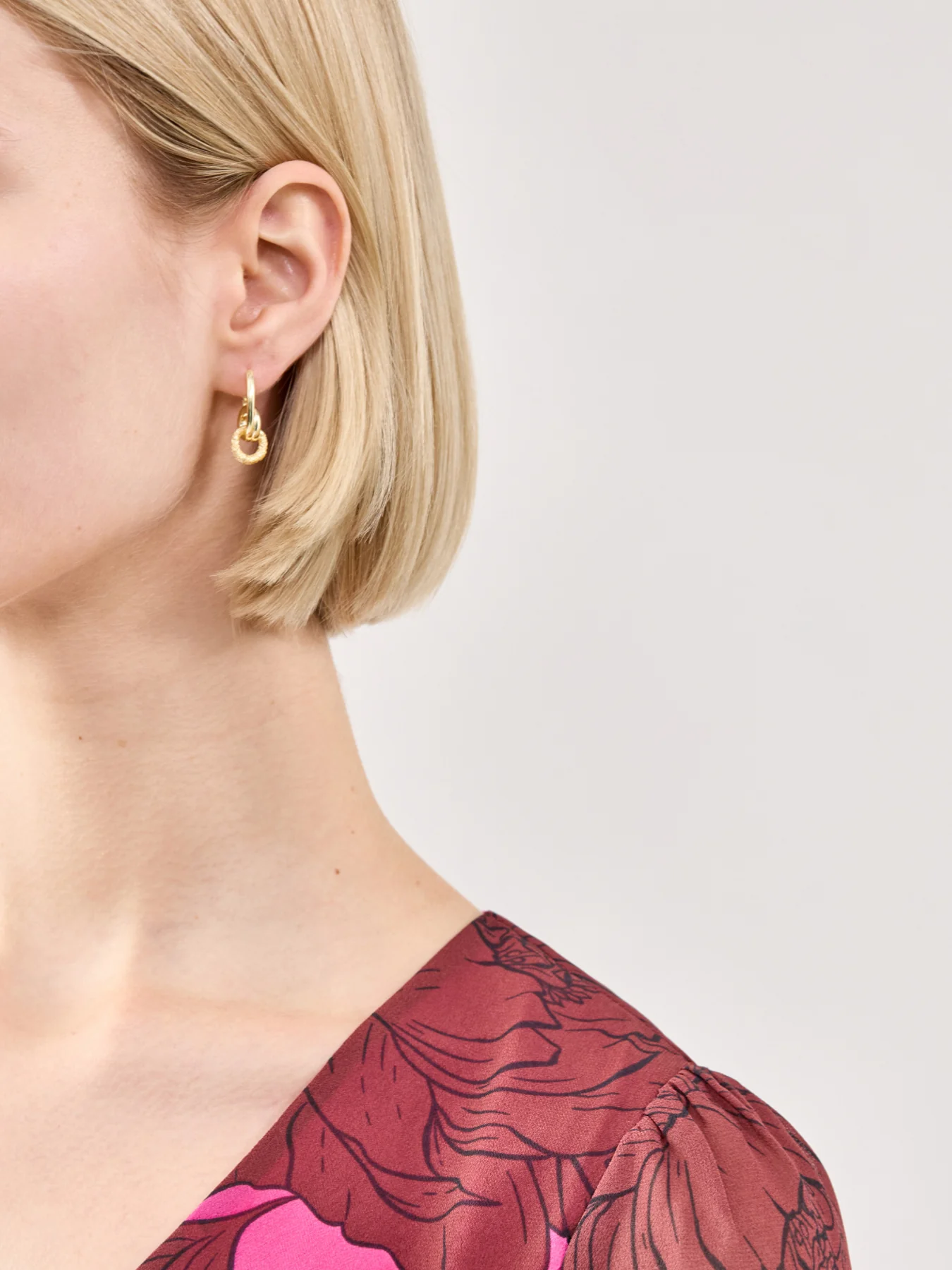 Connection Gold Plated Drop Earrings - Image 2