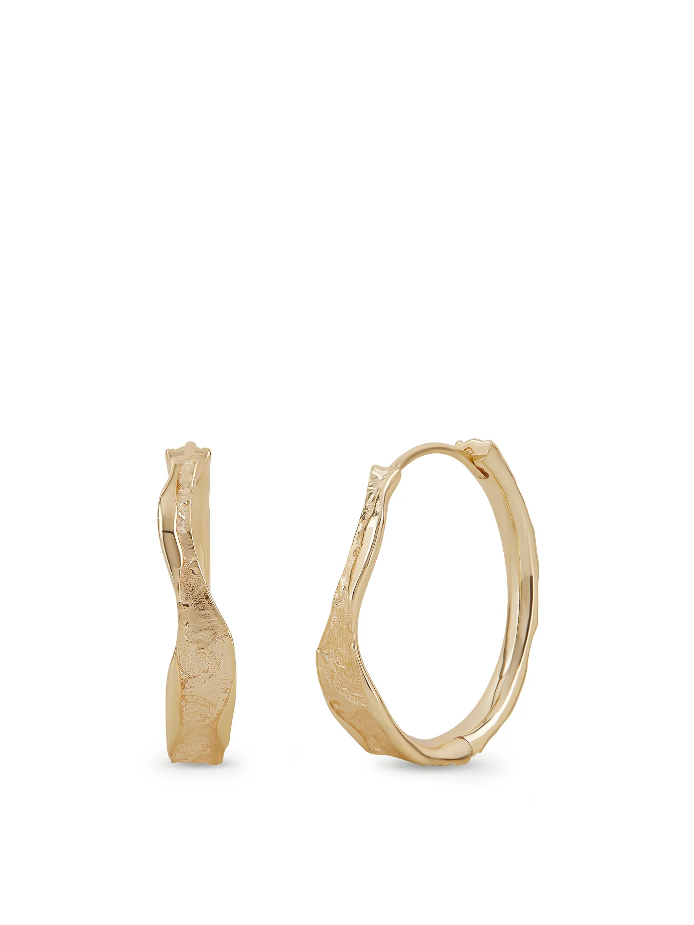 Edge Gold Plated Hoop Earrings