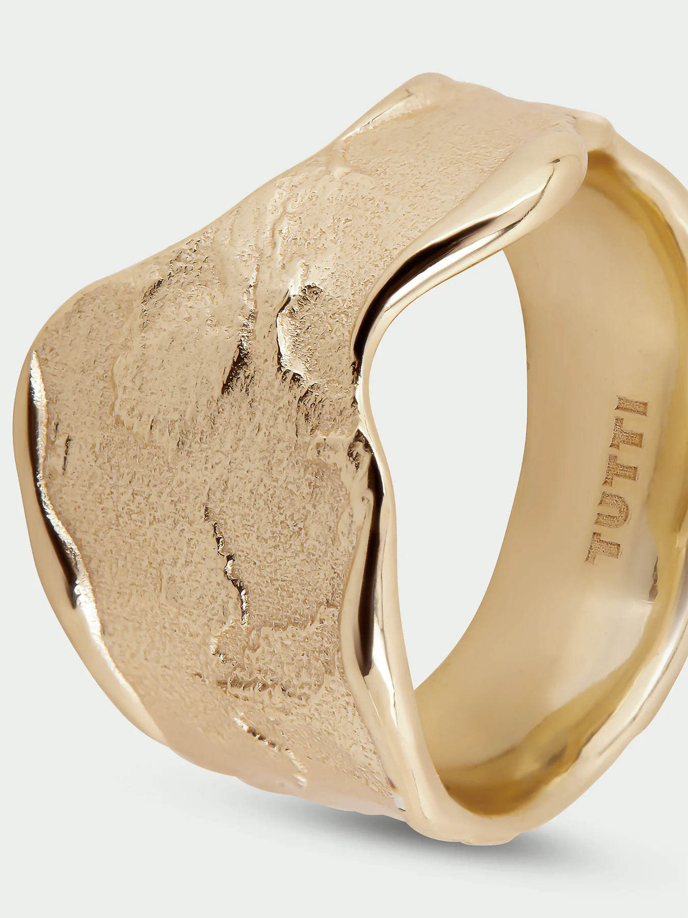 Edge Gold Plated Statement Ring - Image 3