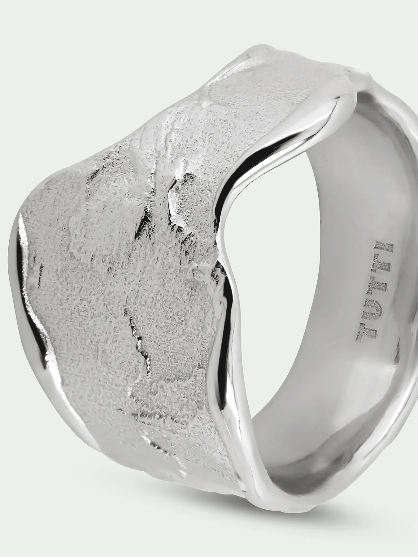 Edge Sterling Silver Plated Statement Ring - Image 3