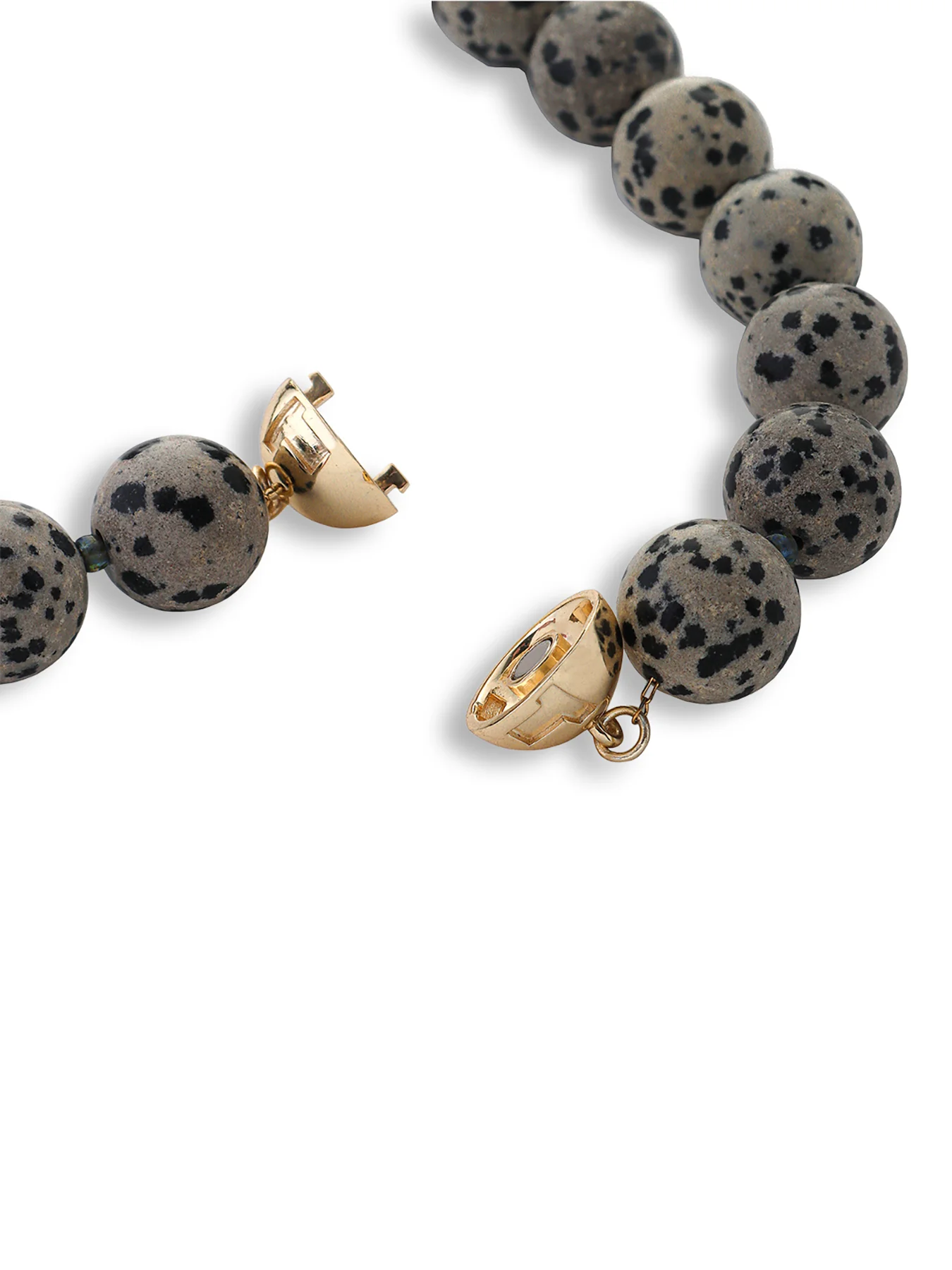 Jasper Beaded Necklace Gold - Image 3