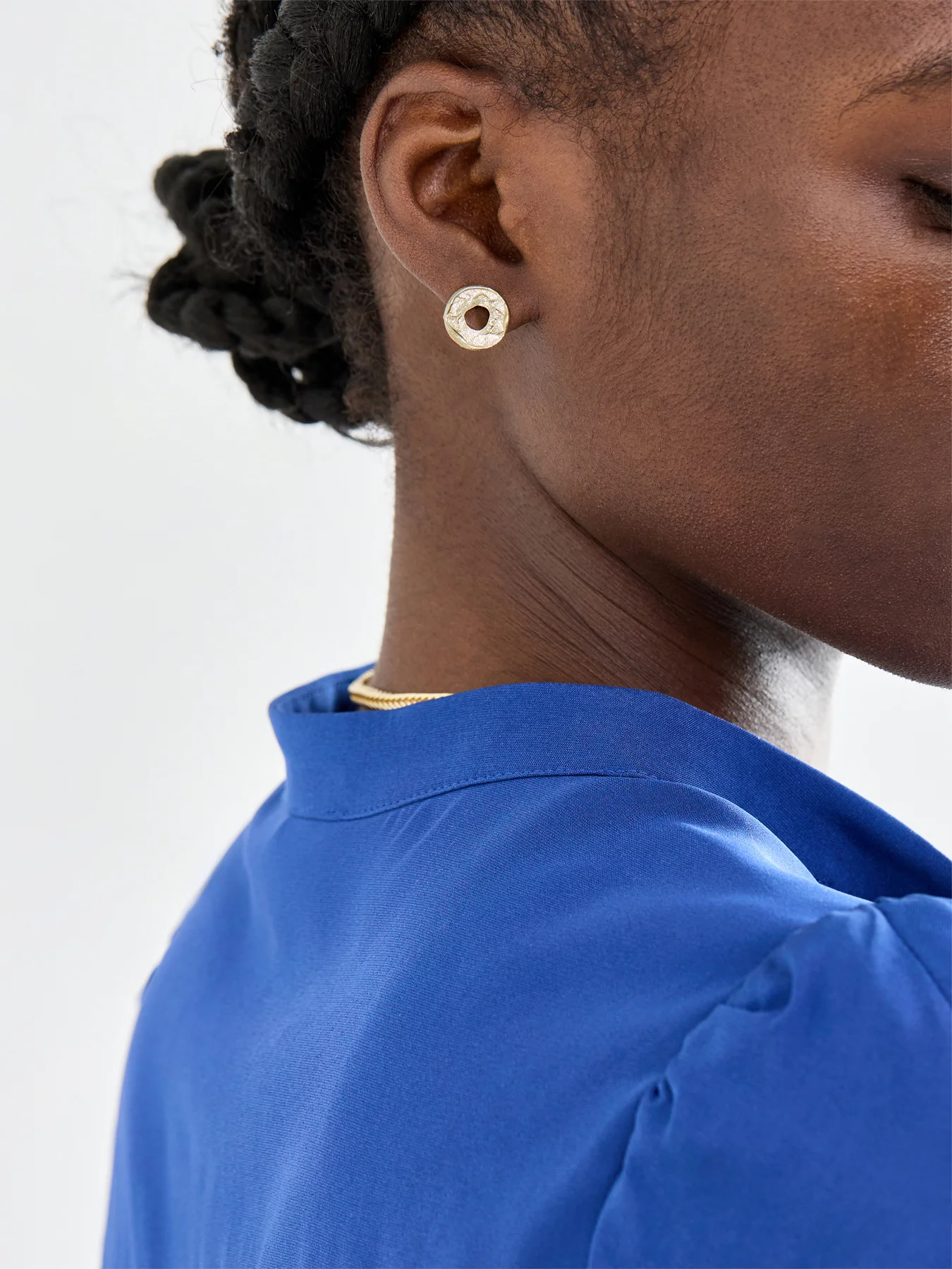 Natural Sterling Silver Plated Stud Earrings - Image 2