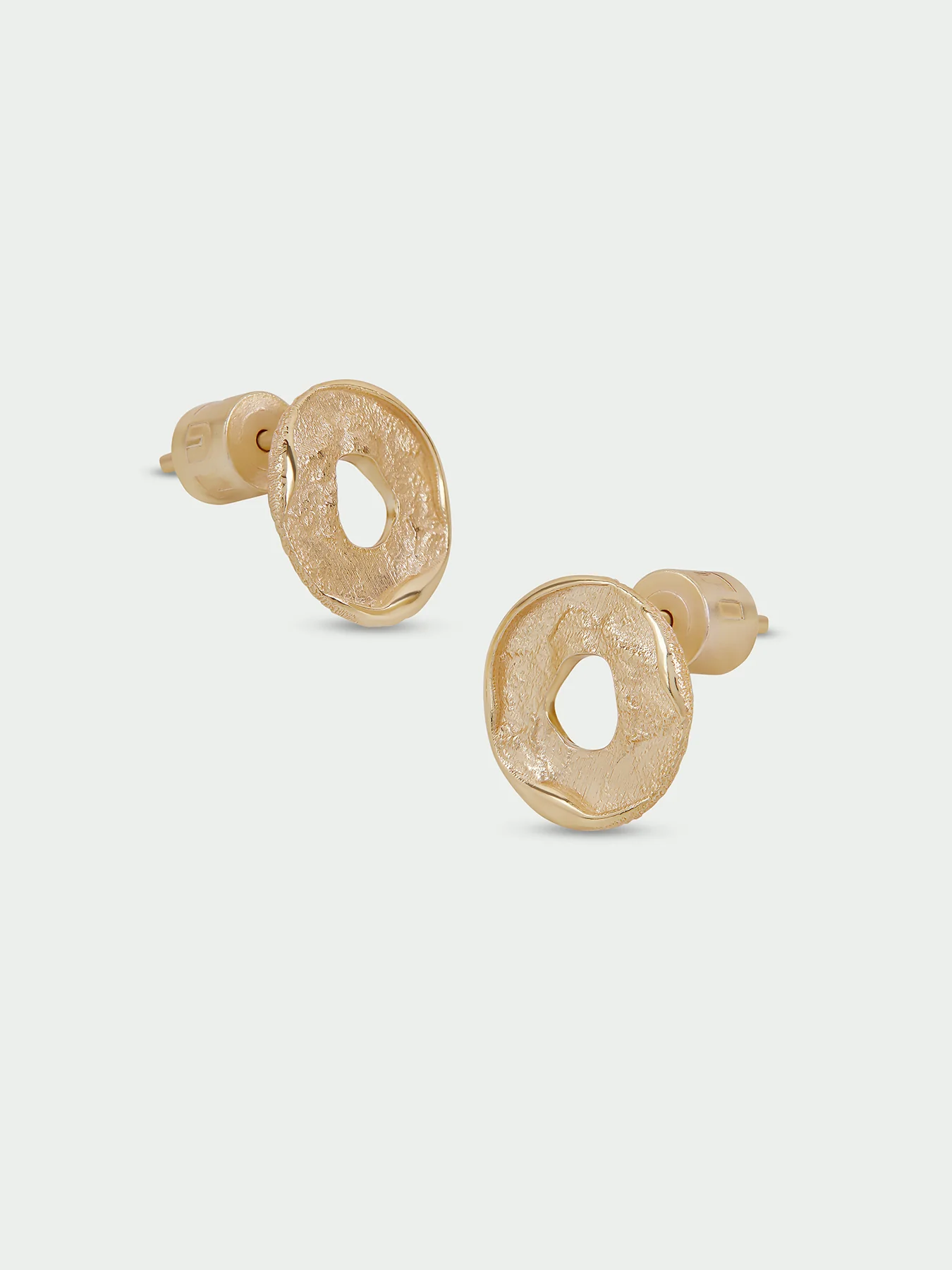 Natural Sterling Silver Plated Stud Earrings - Image 3