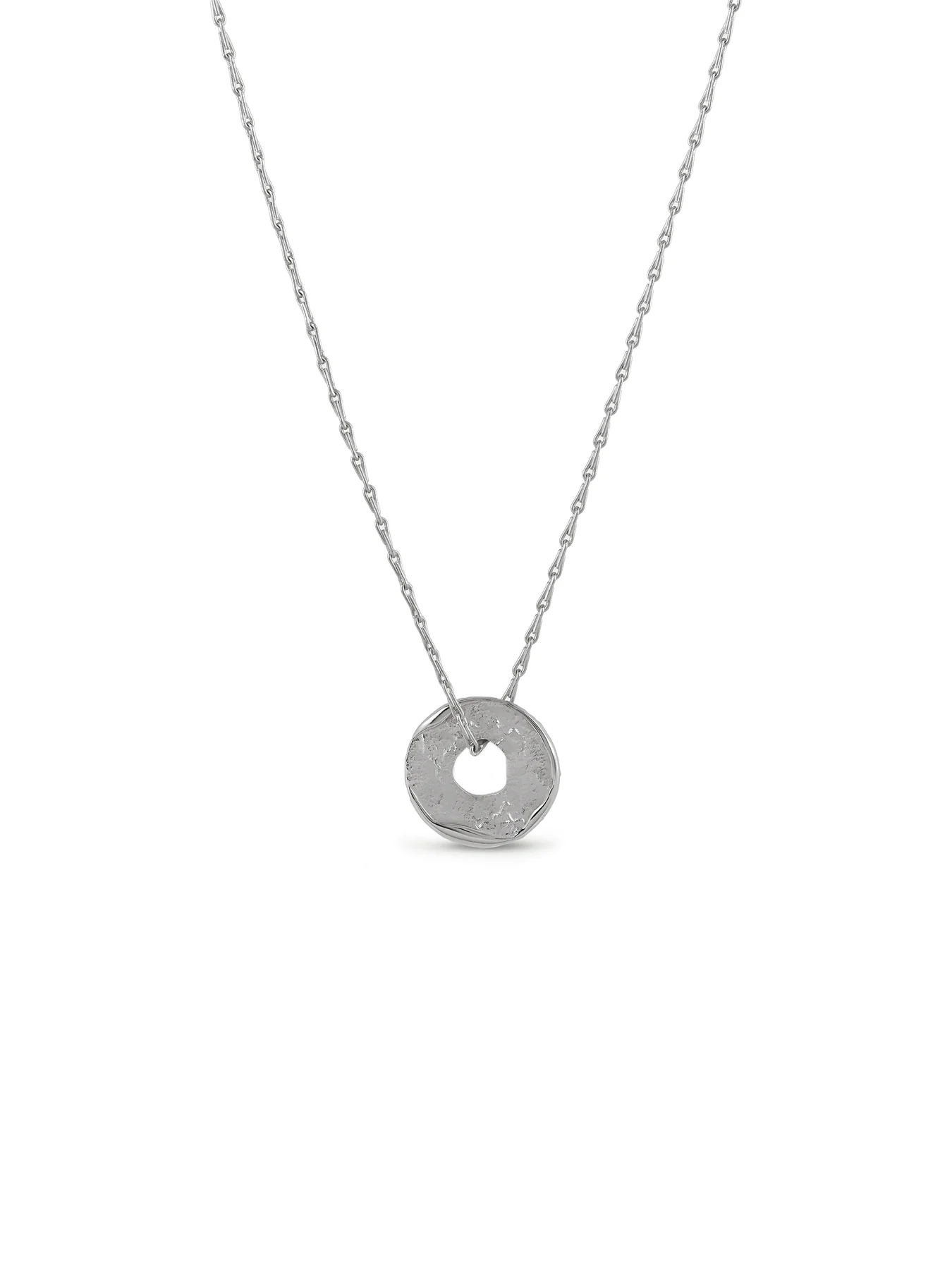 Natural Sterling Silver Plated Pendant Necklace