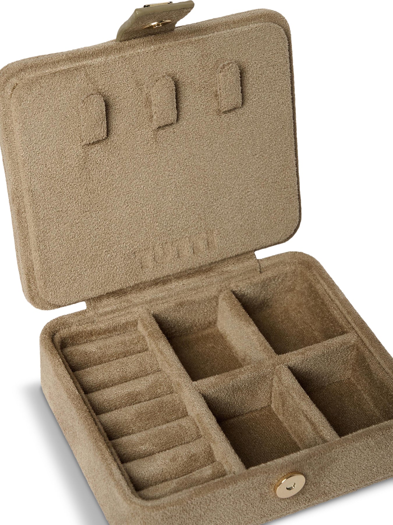 Sand Mini Suede Jewellery Box - Image 3