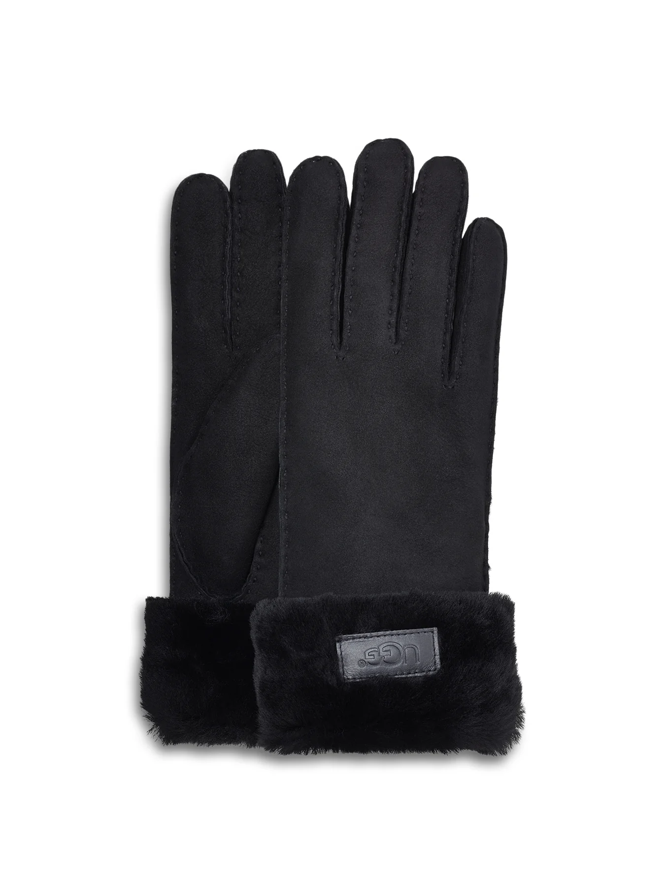 Turn Up Cuff Mittens Black - Image 2