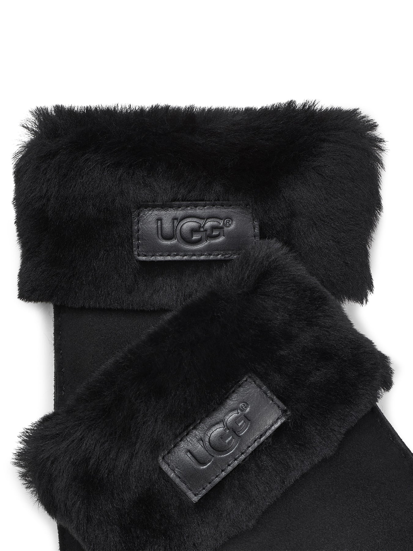 Turn Up Cuff Mittens Black - Image 3