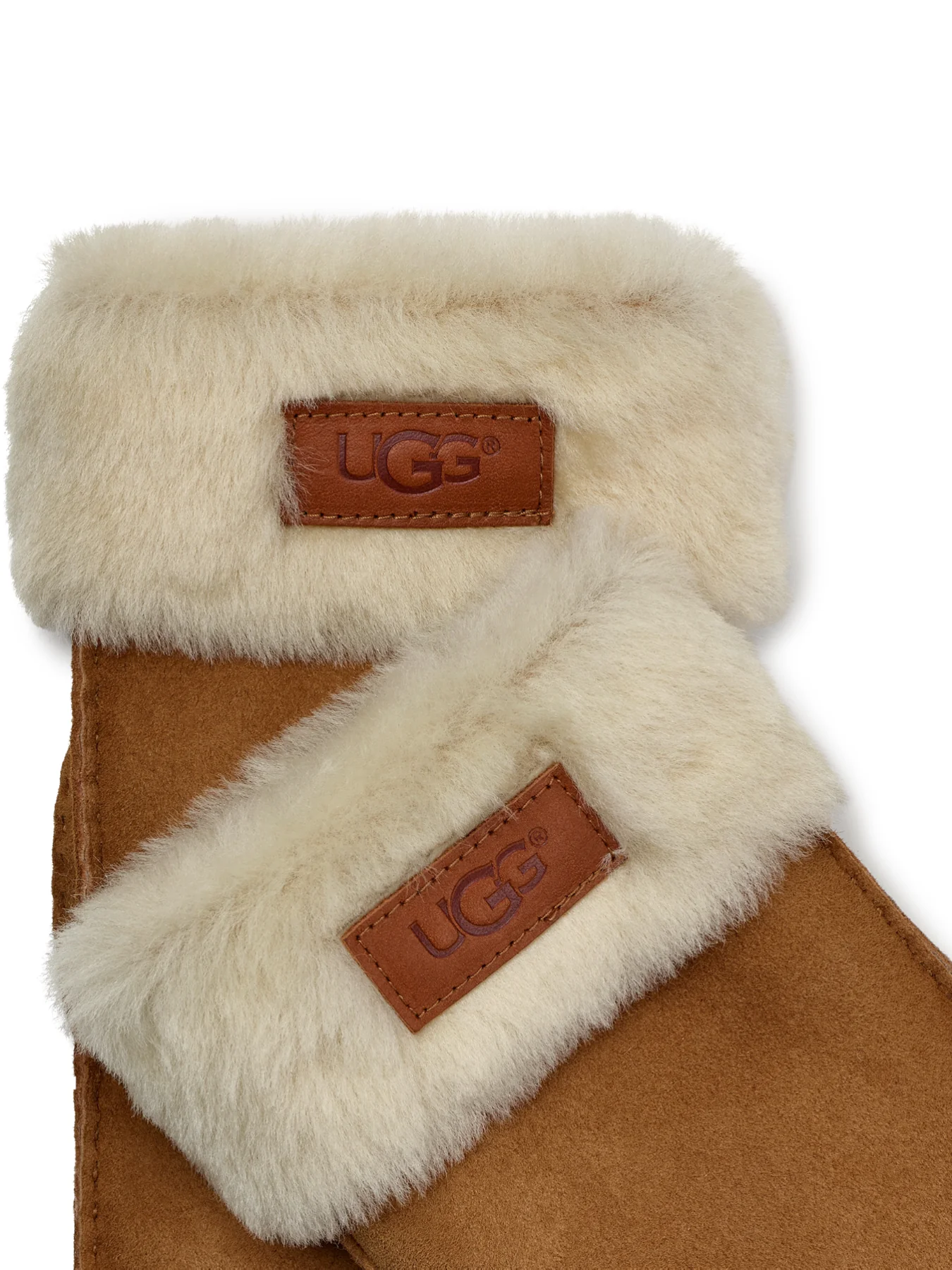 Turn Up Cuff Mittens Chestnut Leather - Image 3