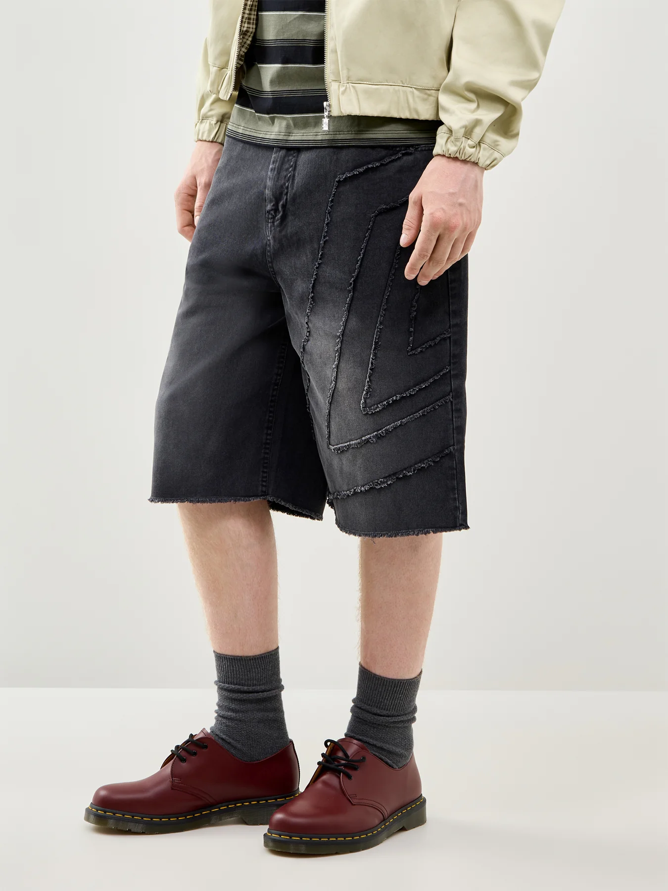 Washed Drill Shorts Black - Image 4