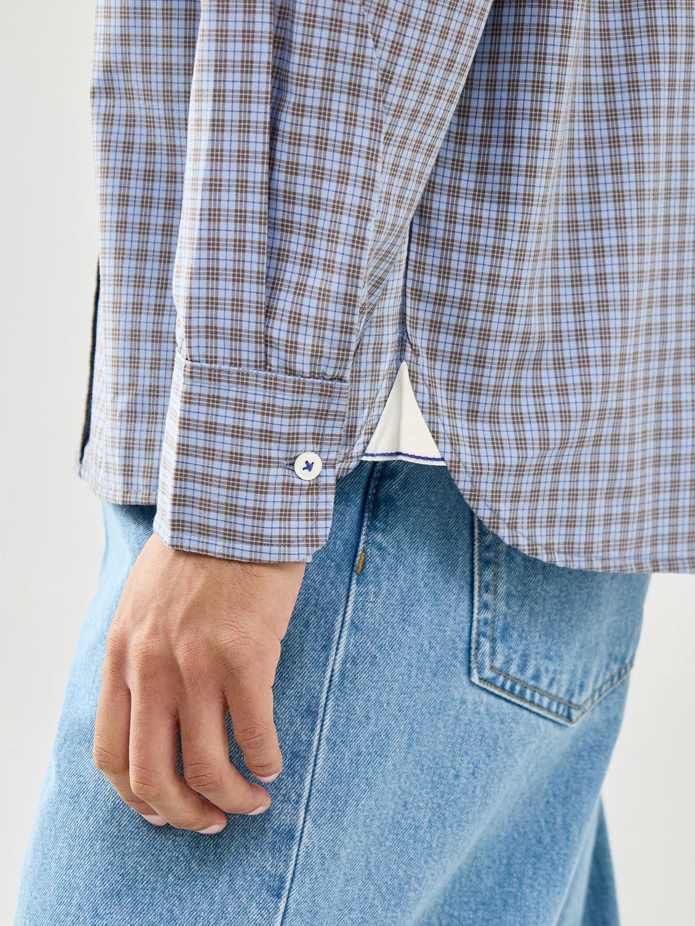 Lazy Day Shirt Blue Check - Image 3