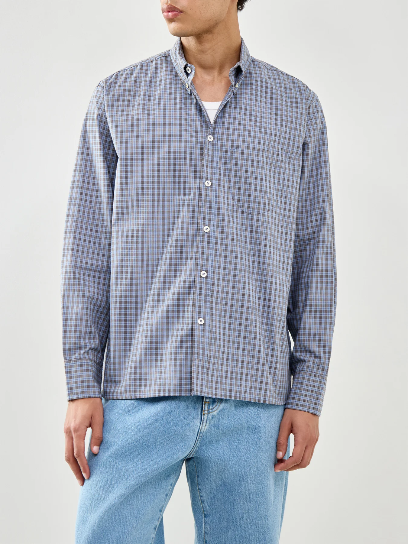 Lazy Day Shirt Blue Check - Image 4