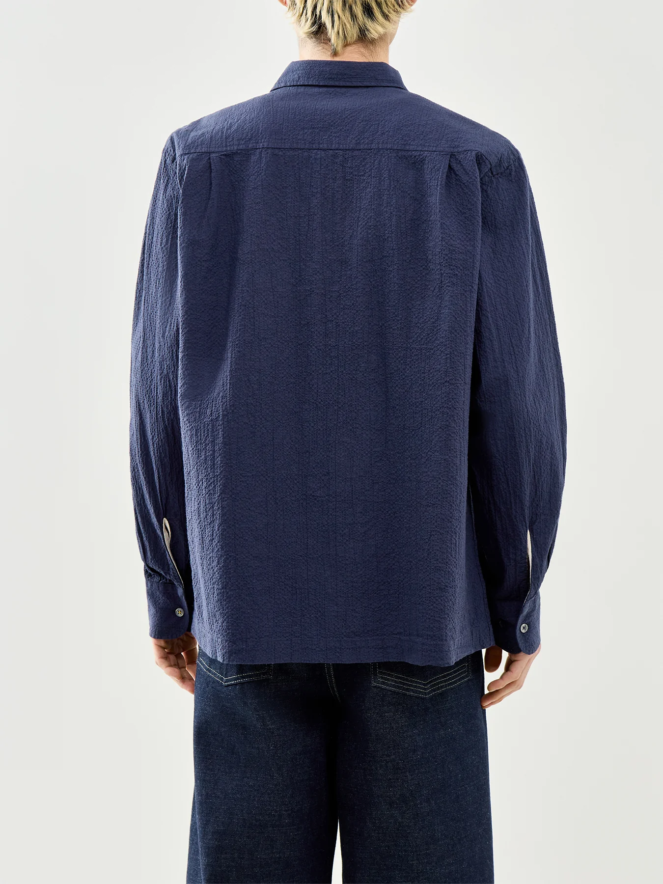 Lucky Cotton Shirt Navy - Image 5