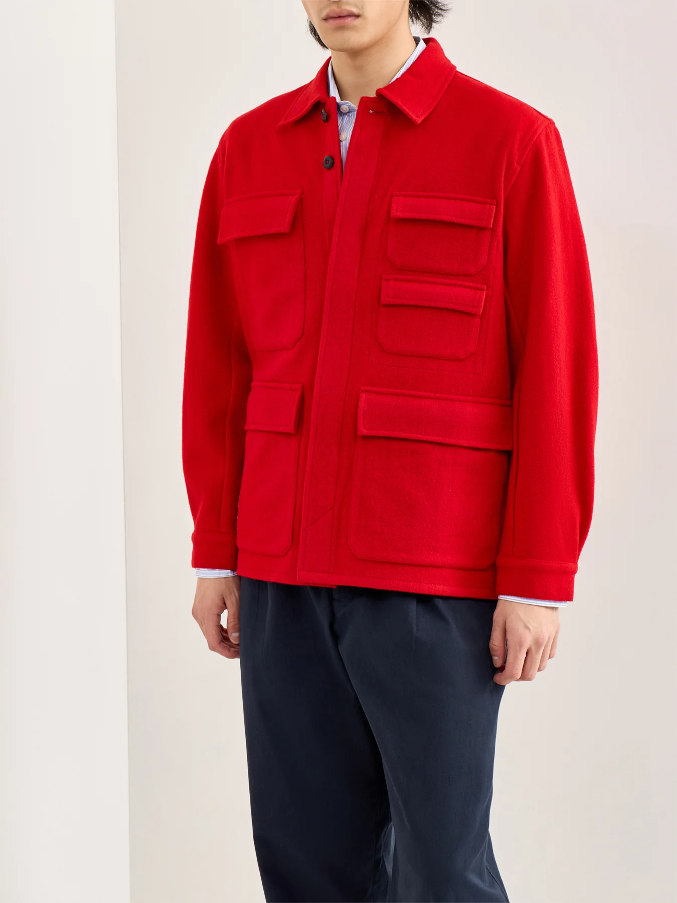 Military Fatigue Jacket Red - Image 4