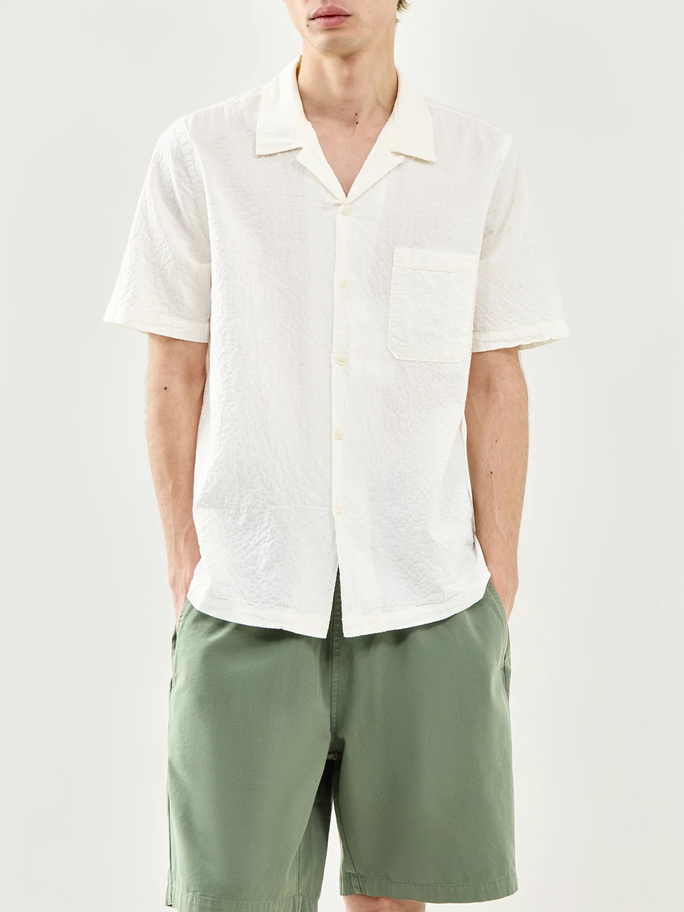 Road Seersucker Shirt Cream - Image 4
