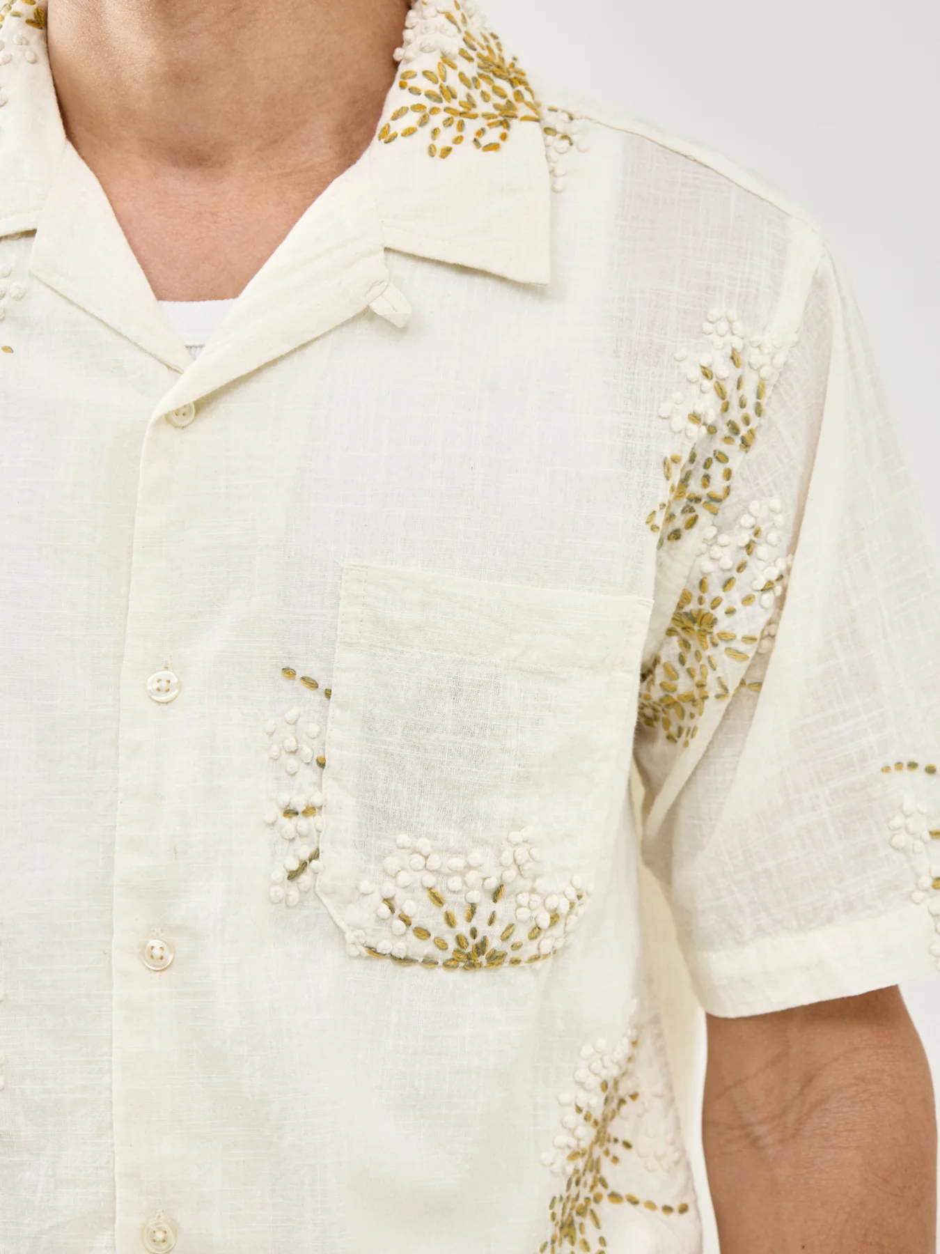 Road Short Sleeve Shirt Ecru - Image 3