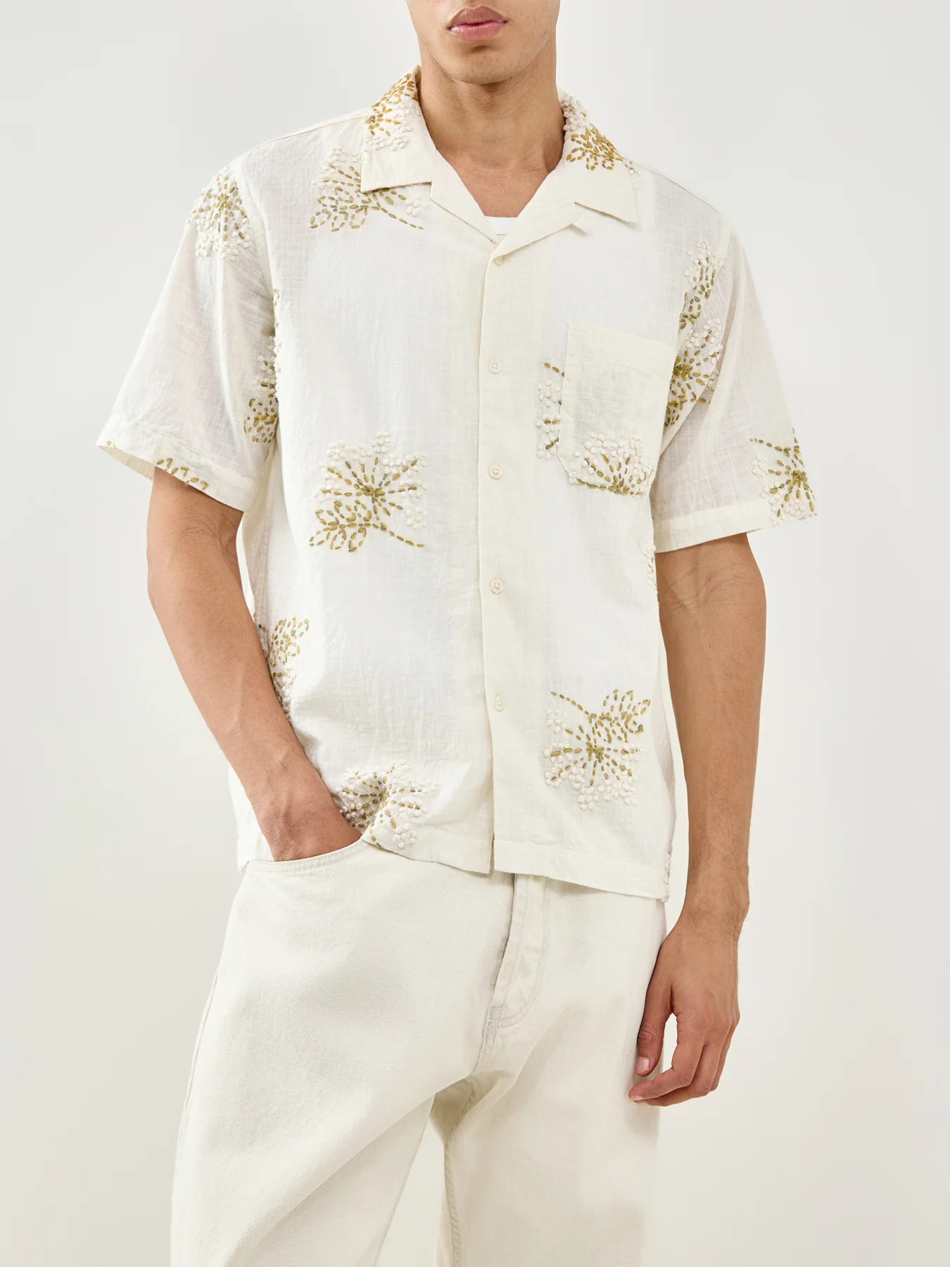 Road Short Sleeve Shirt Ecru - Image 4