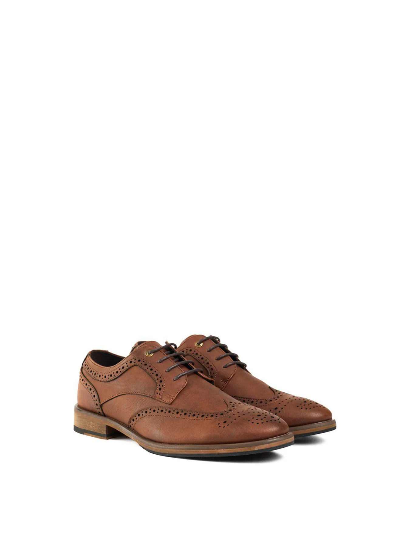 Barley 2 Vegan Brogue Shoes Tan - Image 3