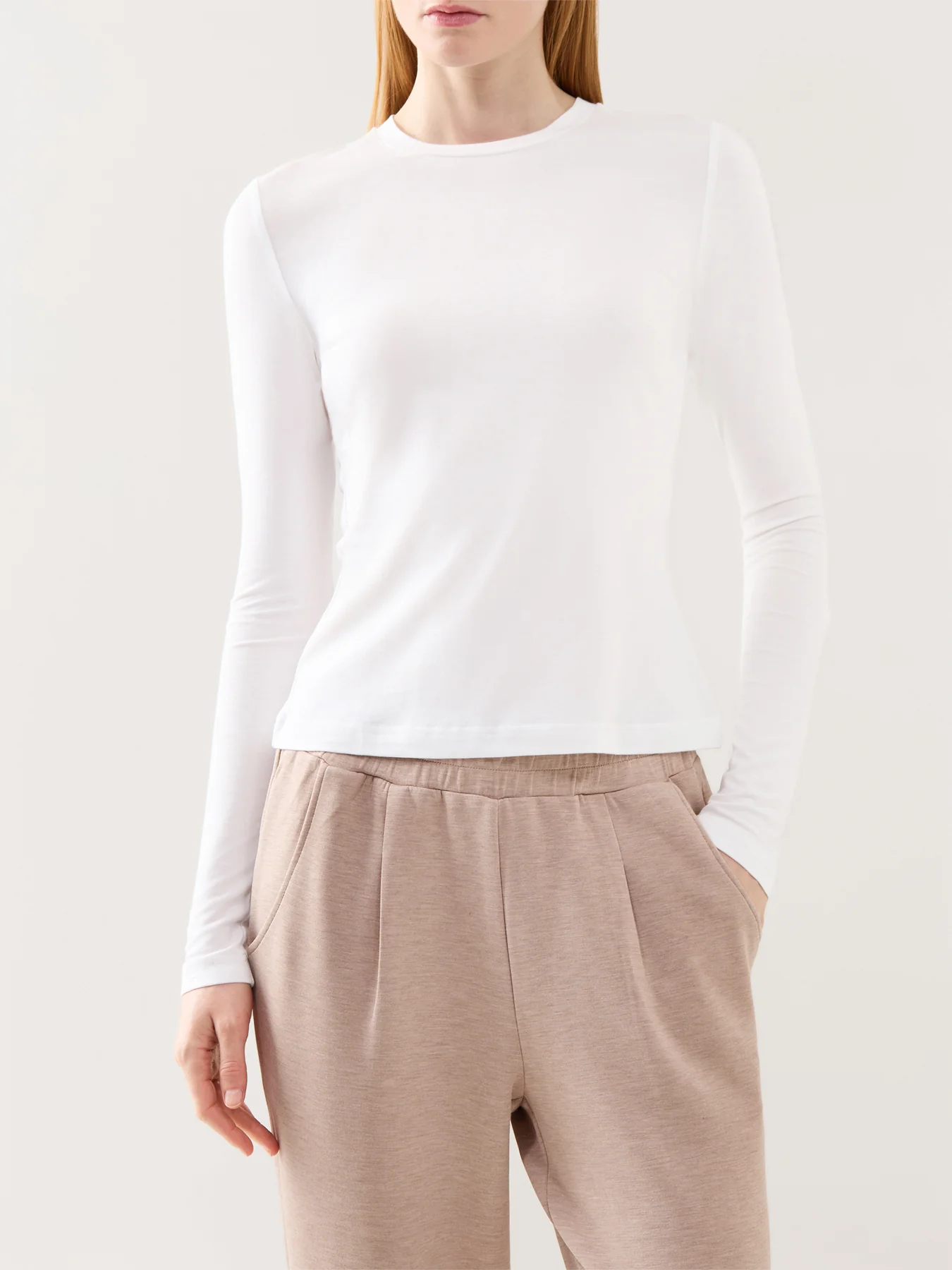 Edna Long Sleeve Fitted Tee White - Image 4