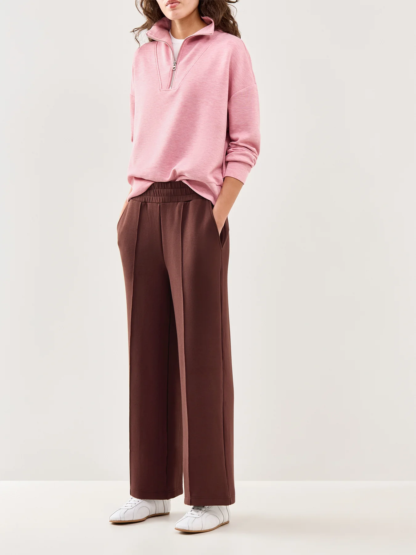 Hawley Half Zip Sweatshirt Pink - Image 2