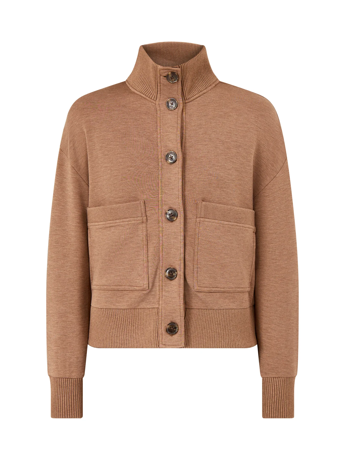 Button Through Fleece Lounge Sweatshirt Bronze