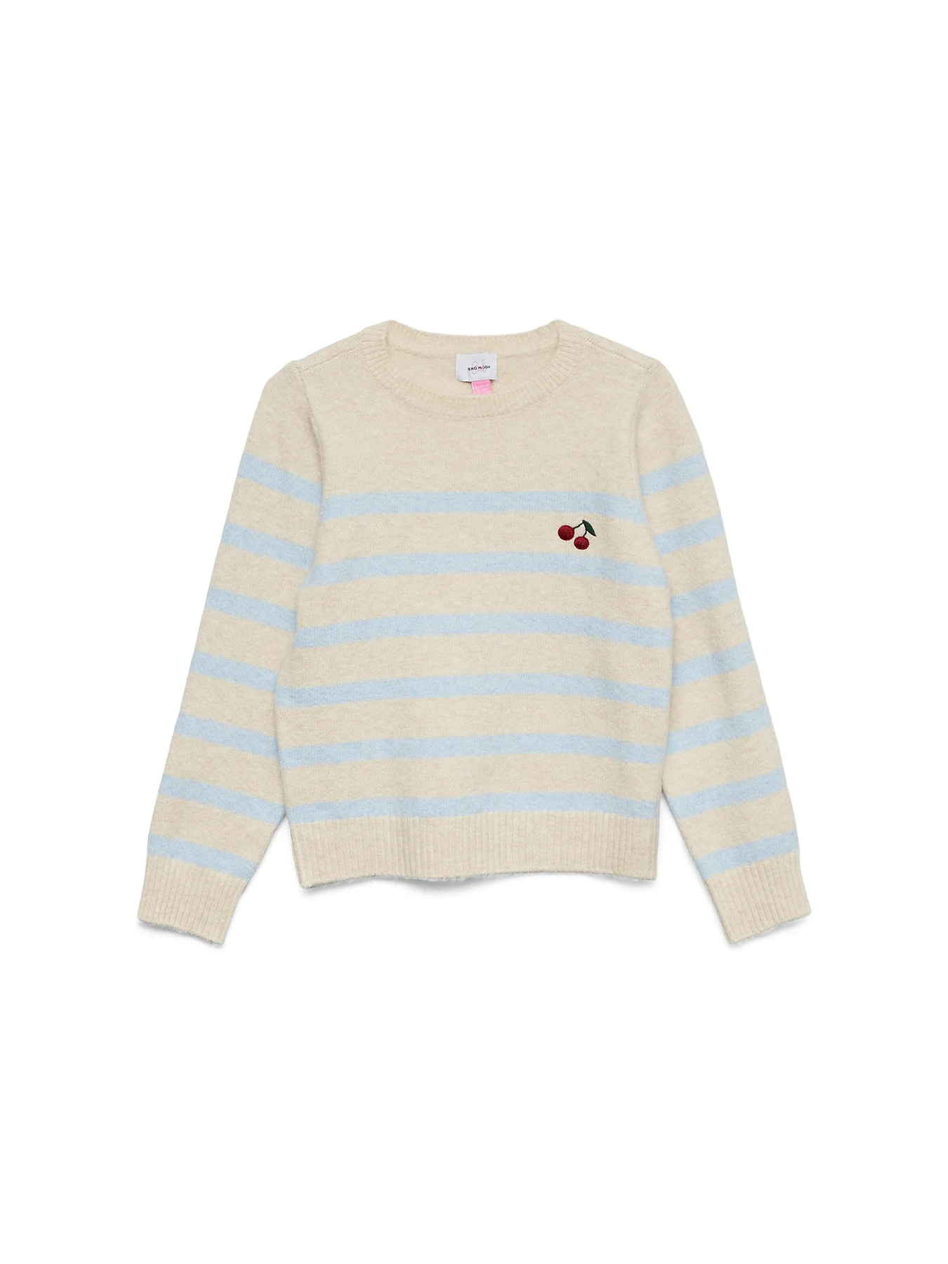 Kids’ Offy Embroidered Long Sleeve Knit White