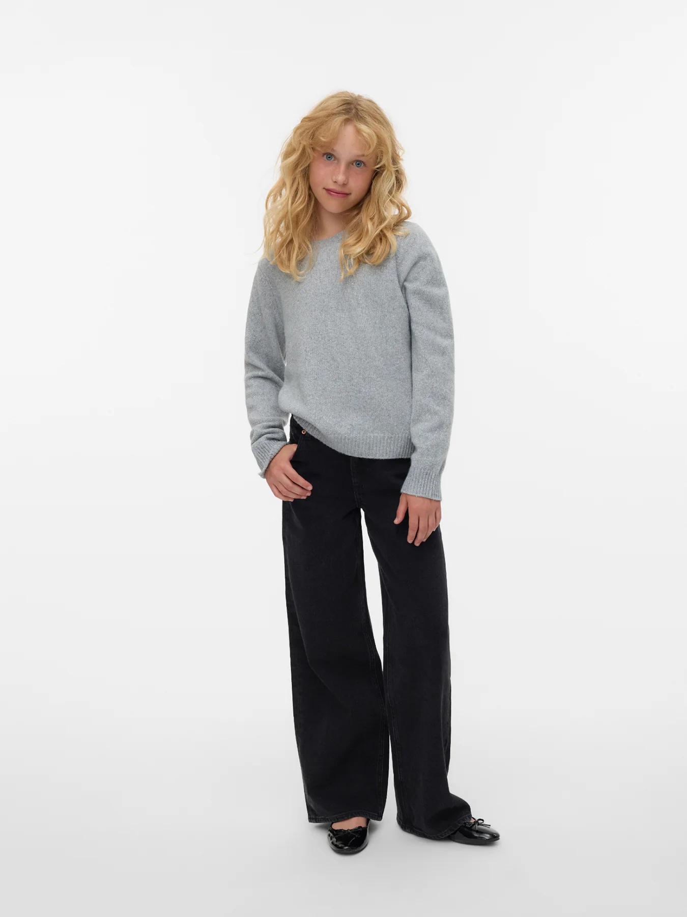 Girls’ Doffyshine Knit Jumper Light Grey - Image 2