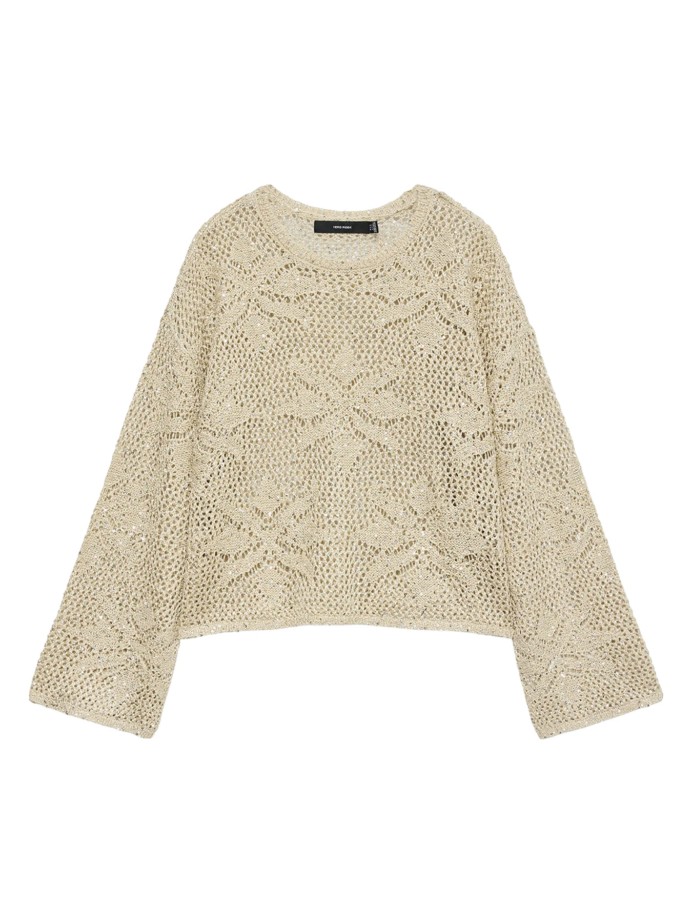Sequin Knit Jumper Beige