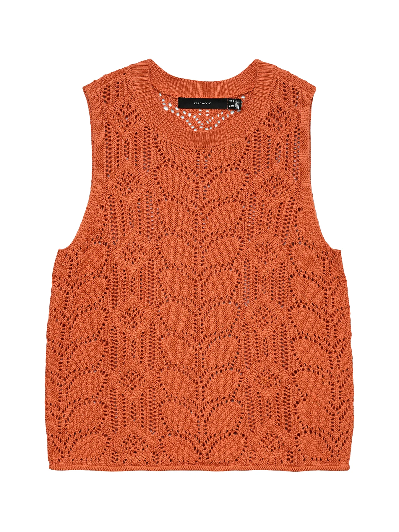 Sleeveless Knit Top Orange