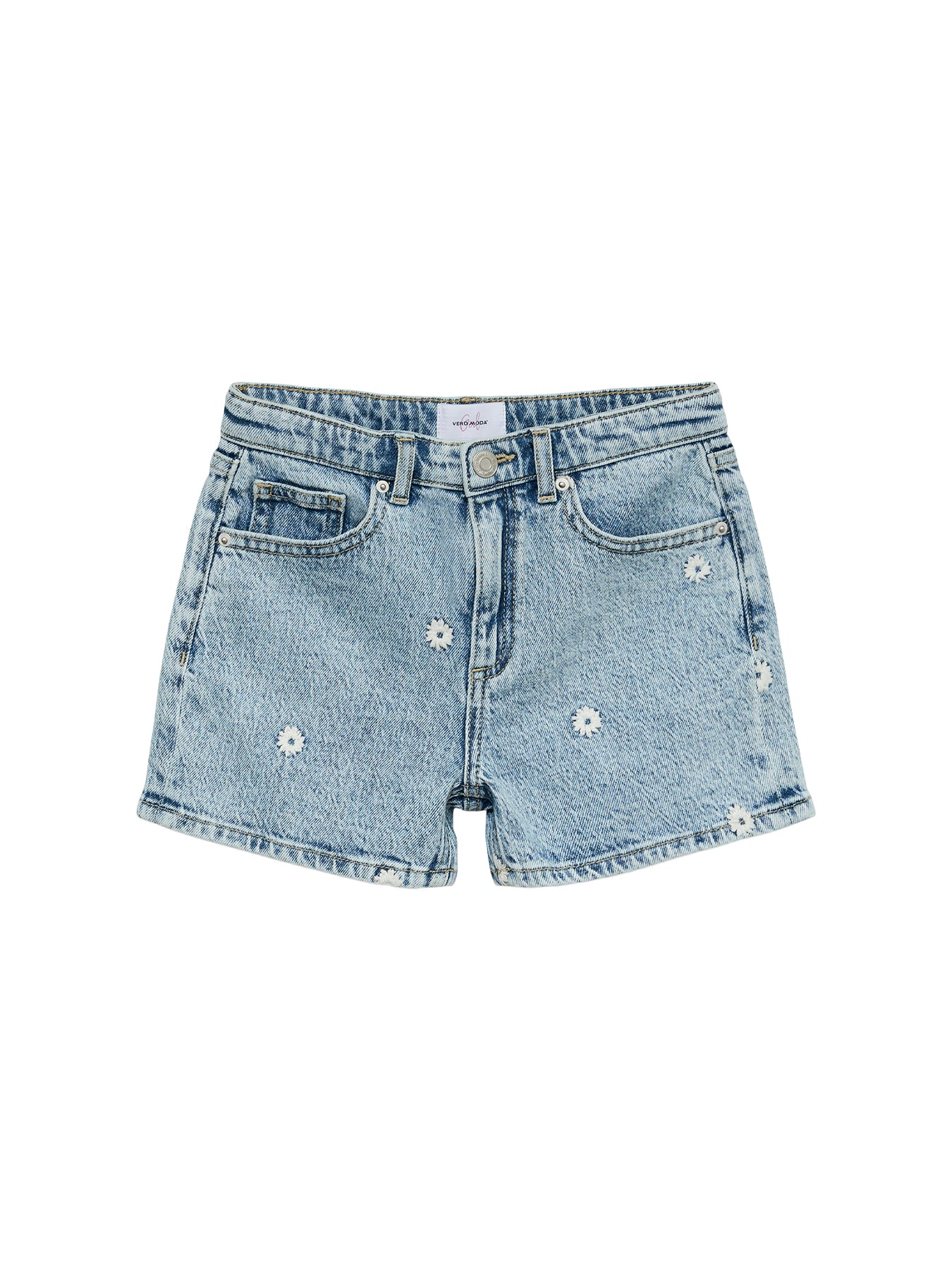 Kids' Embroidered Denim Shorts Blue