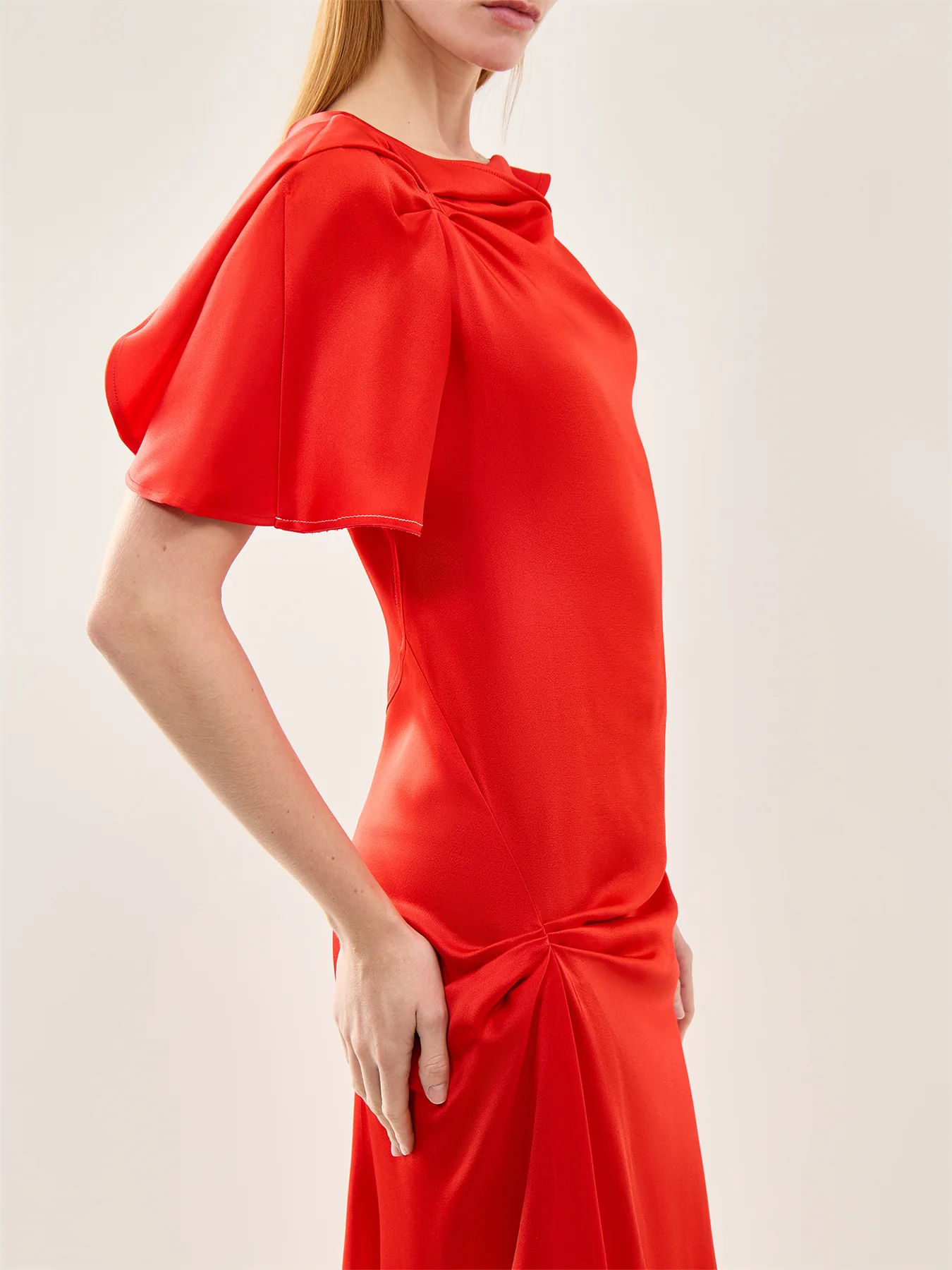 Draped Cap Sleeve Dress - Image 3
